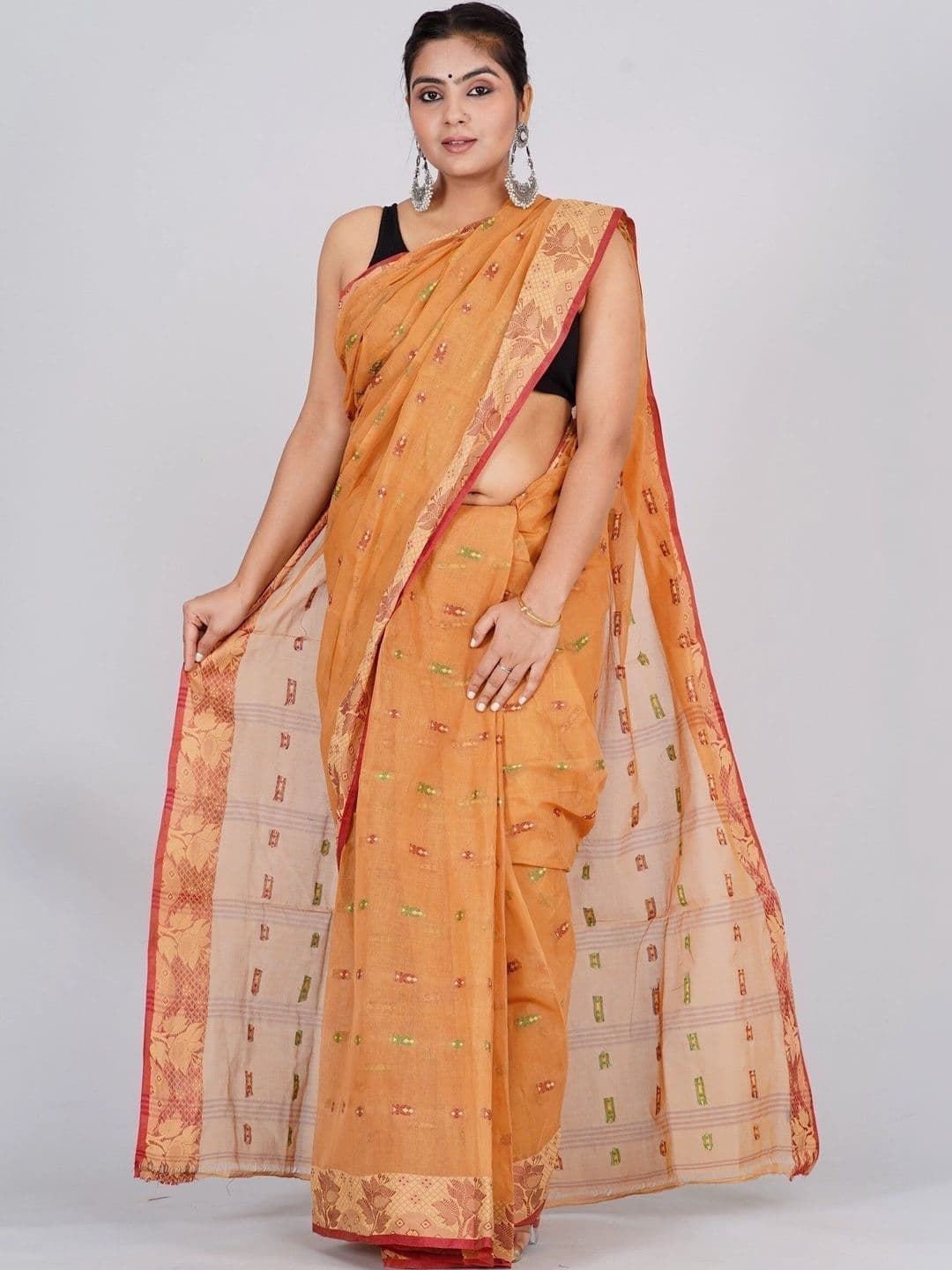 TANTSHREE Floral Pure Cotton Saree - view 1