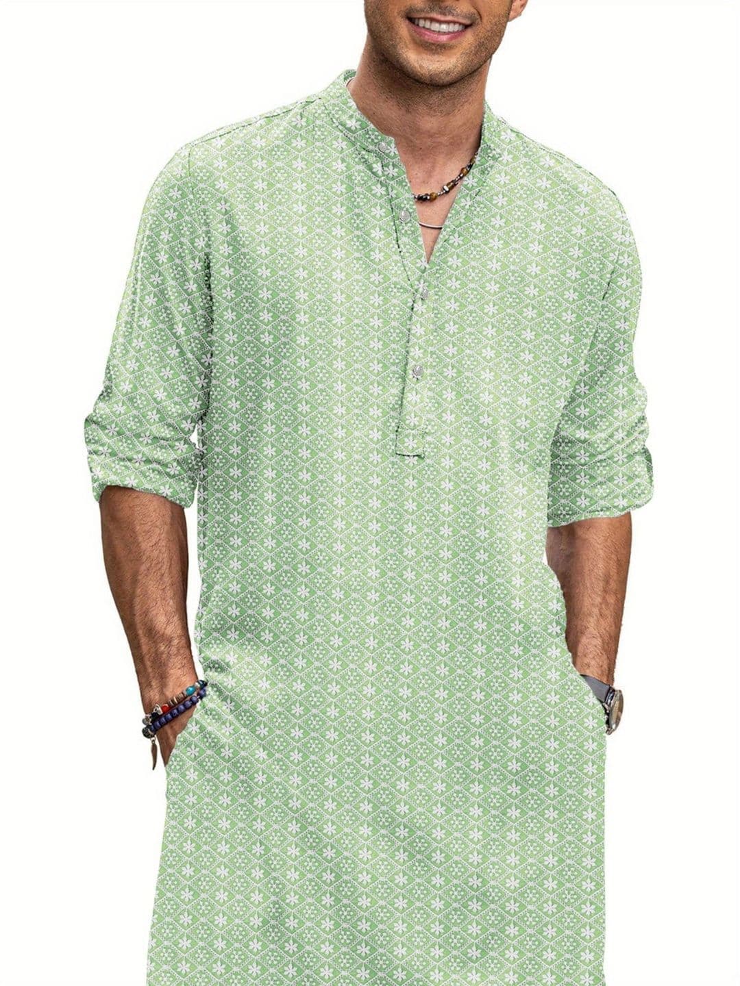 Anouk Men Geometric Embroidered Kurta thumbnail 2