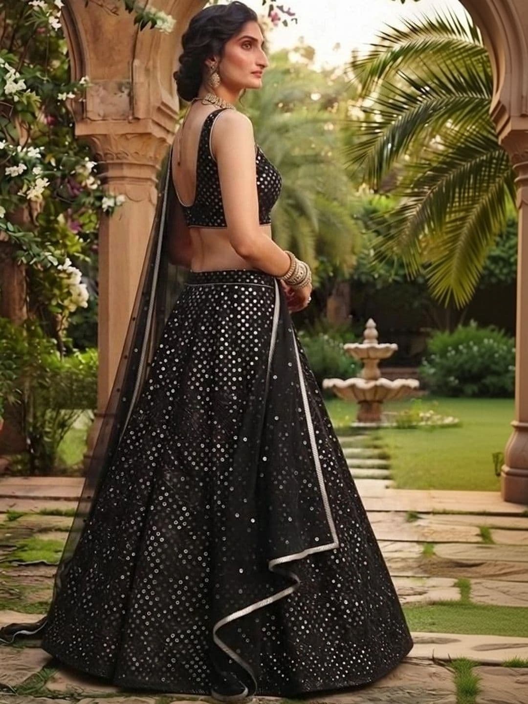 Indi Kal Embellished Sequinned Ready to Wear Lehenga & Blouse With Dupatta thumbnail 2