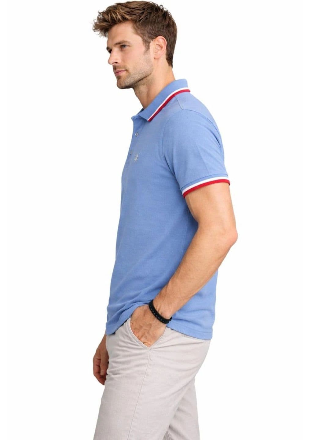 Here & Now X Raves Men Brand Logo Polo Collar T-shirt thumbnail 4