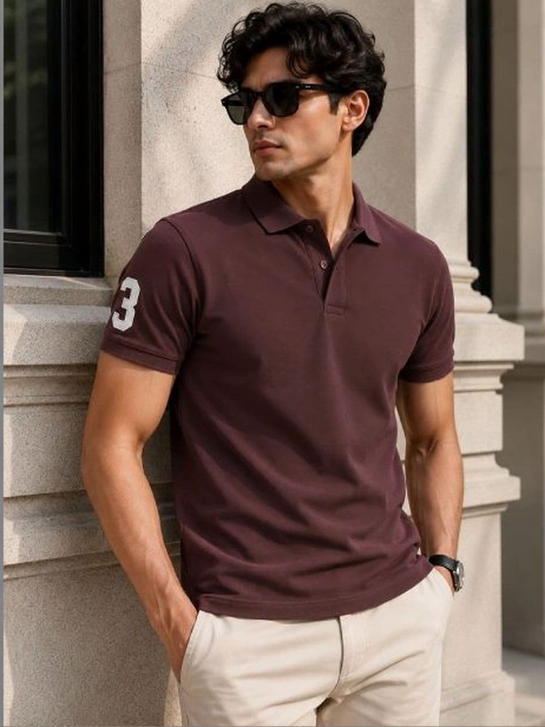 Badlook Men Brand Logo Polo Collar T-shirt - view 1