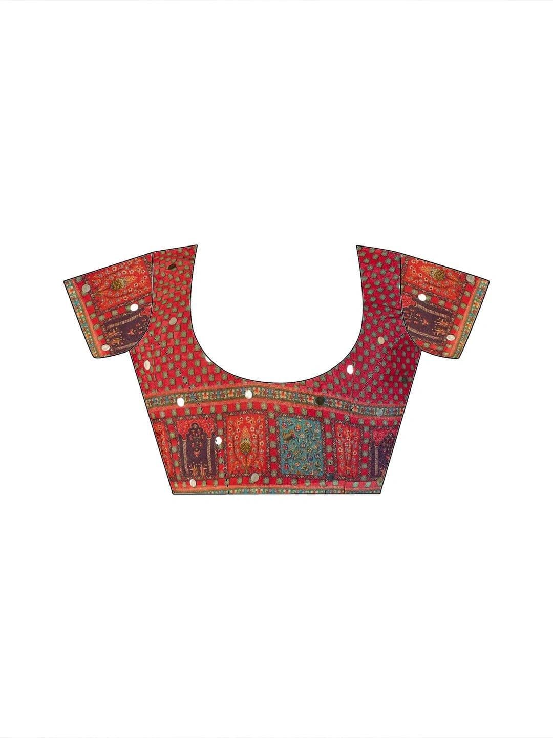 Sangria Mirror Work Pure Georgette Saree thumbnail 4