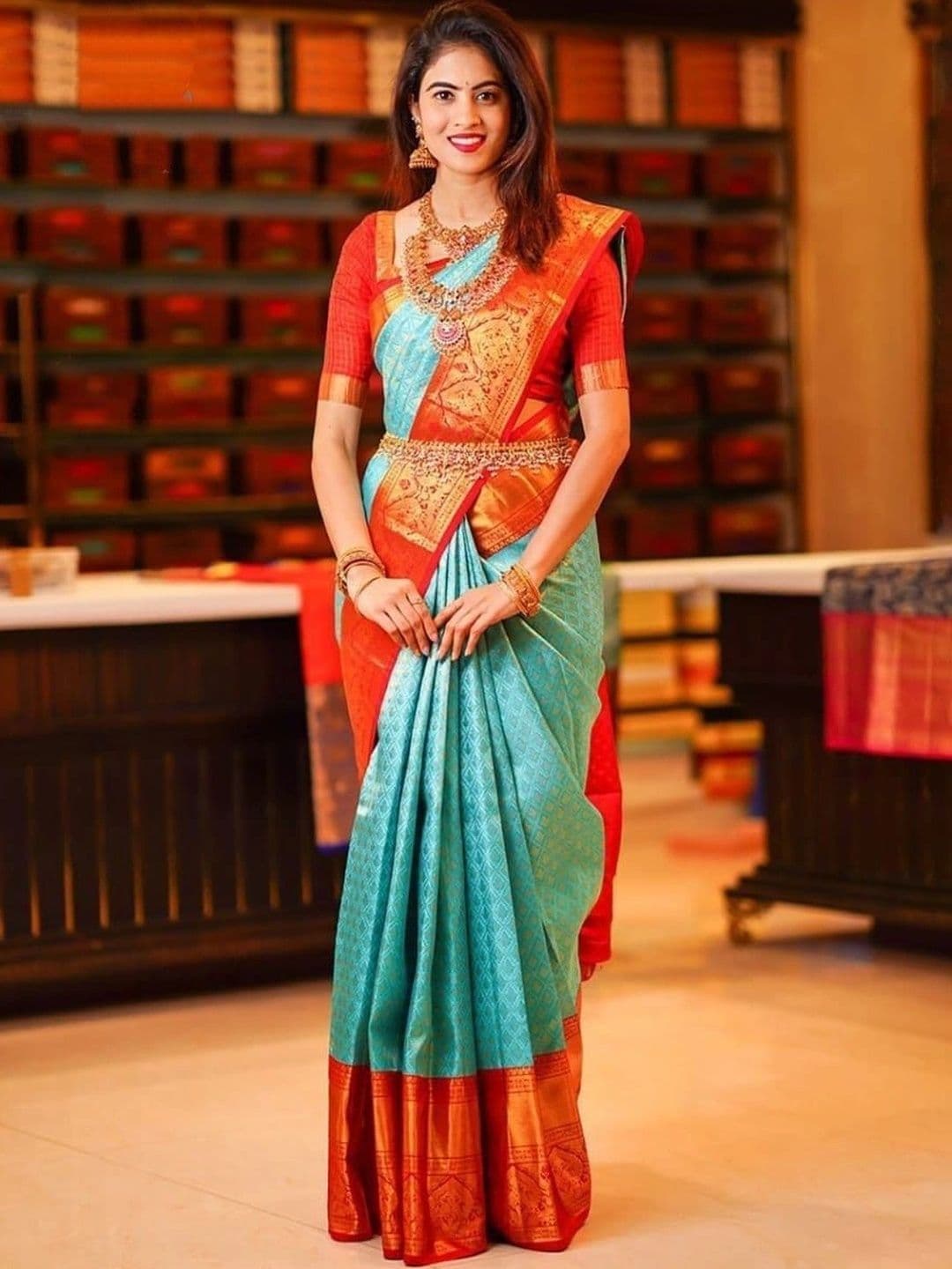 revika Woven Design Zari Art Silk Designer Kanjeevaram Saree - view 1
