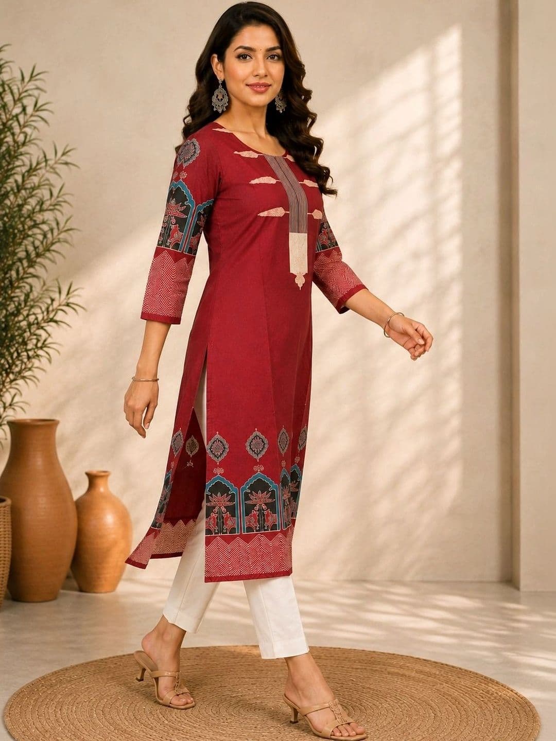 Anouk Women Ethnic Motifs Printed Kurta thumbnail 4
