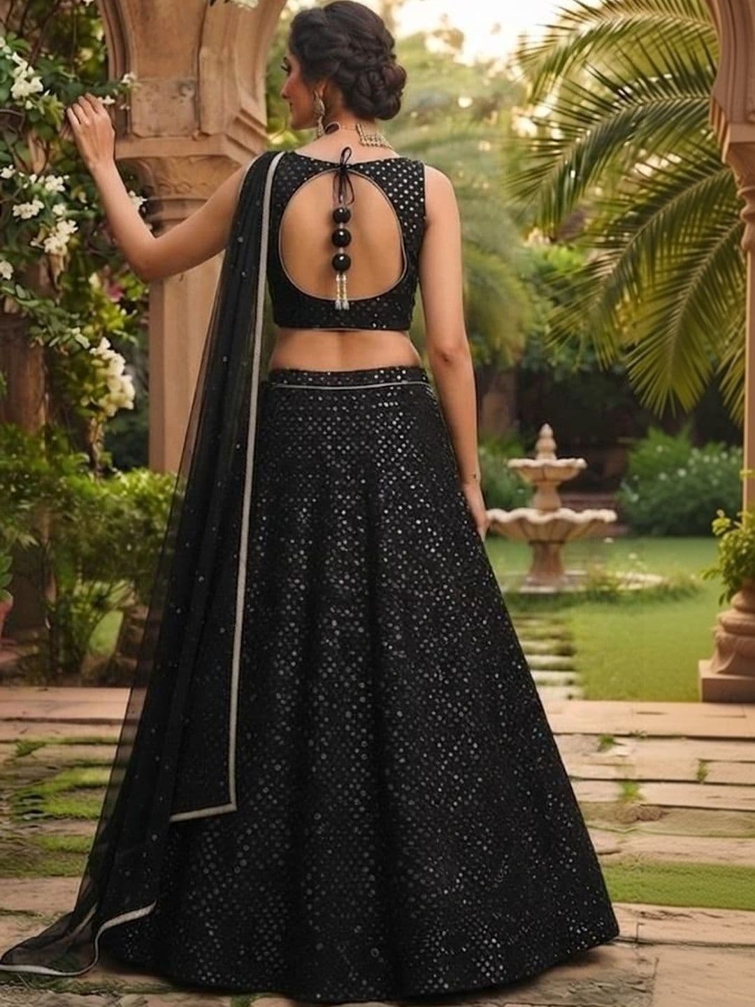 Indi Kal Embellished Sequinned Ready to Wear Lehenga & Blouse With Dupatta thumbnail 3