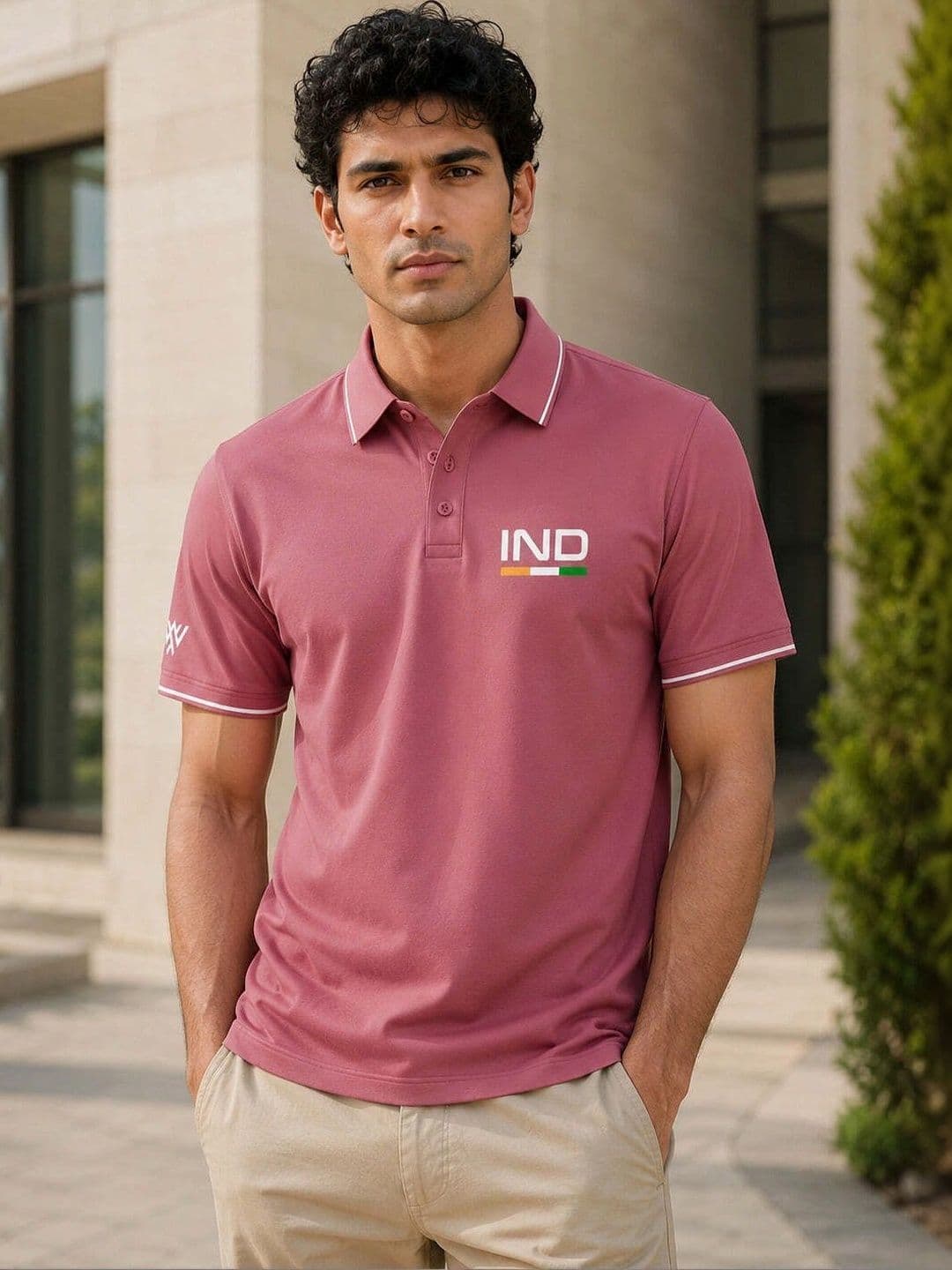 Warrior World Men Typography Polo Collar T-shirt - view 1