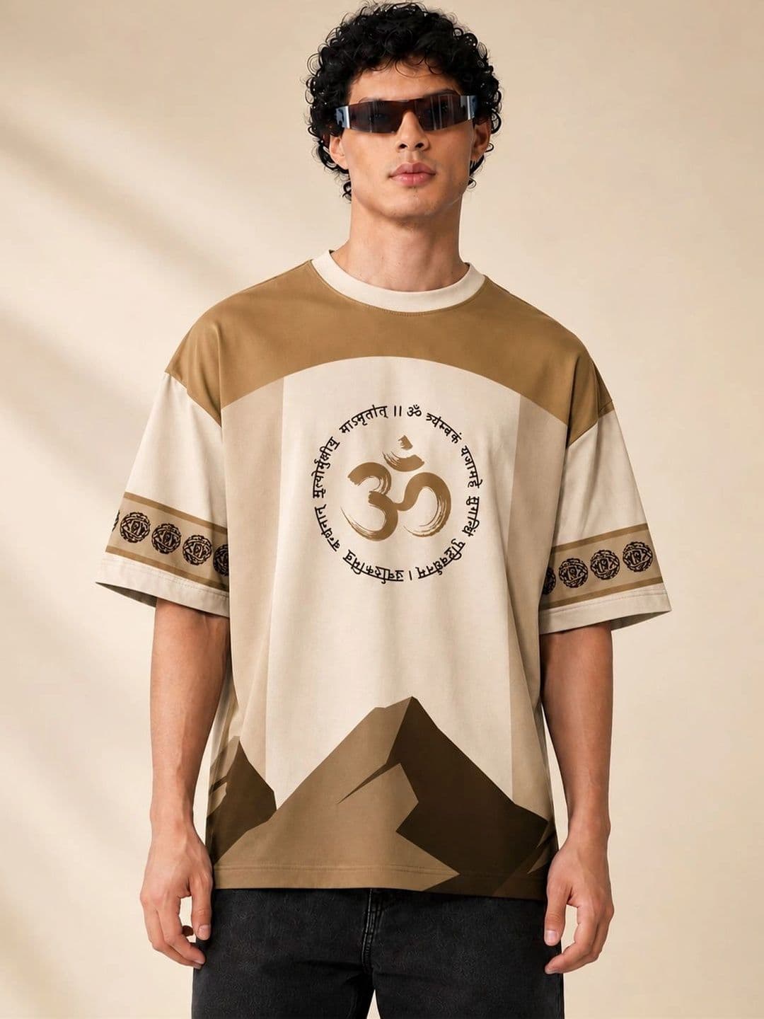 Leotude Men Printed Drop-Shoulder Sleeves T-shirt thumbnail 3