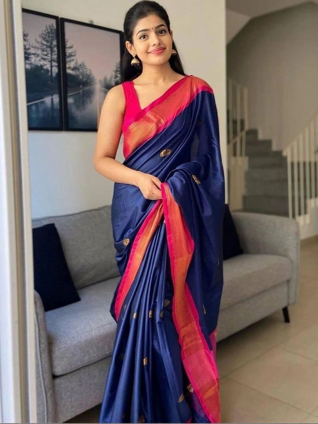 revika Woven Design Zari Art Silk Designer Kanjeevaram Saree - view 1