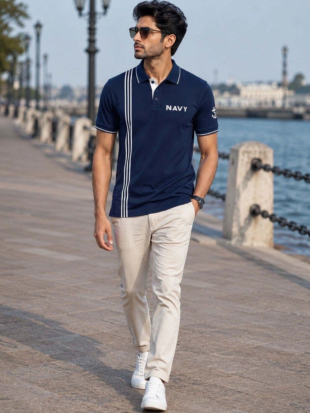Warrior World Men Typography Printed Polo Collar Pure Cotton T-shirt thumbnail 6