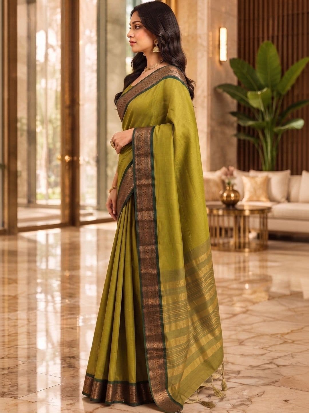 Owee Zari Silk Cotton Designer Narayan Peth Saree thumbnail 2