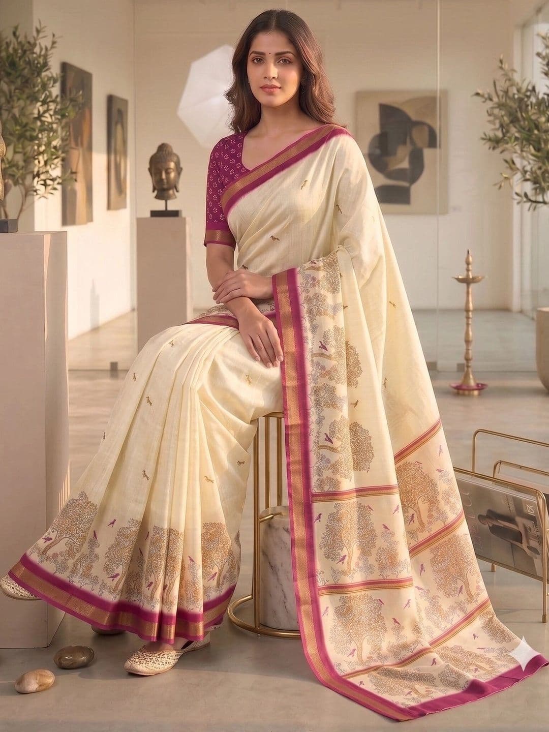 NARIVESH TRENDS Art Silk Saree thumbnail 4