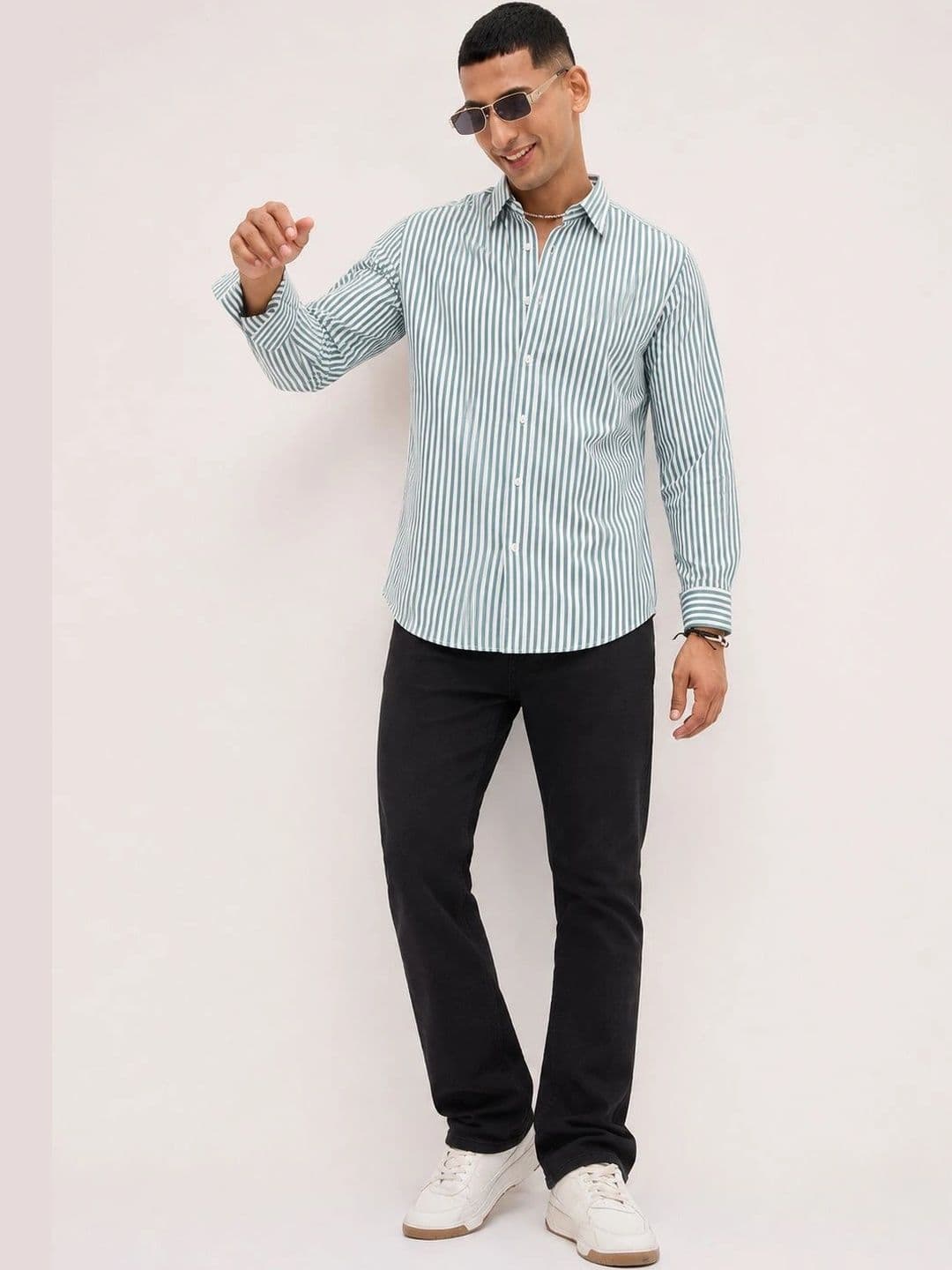 R.Code by The Roadster Life Co. Men Standard Striped Casual Shirt thumbnail 7