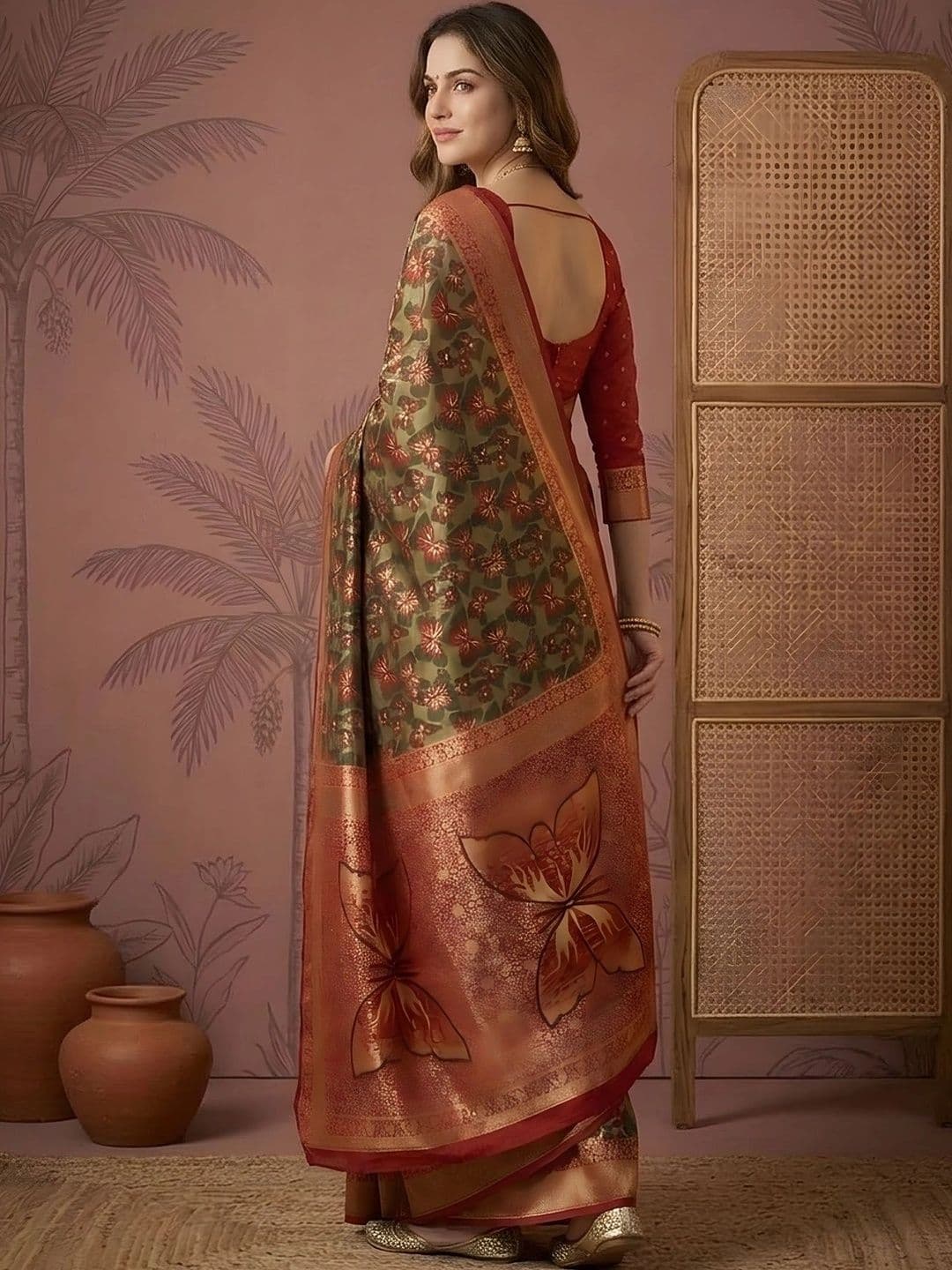 Mitera Woven Design Zari Silk Blend Saree thumbnail 3