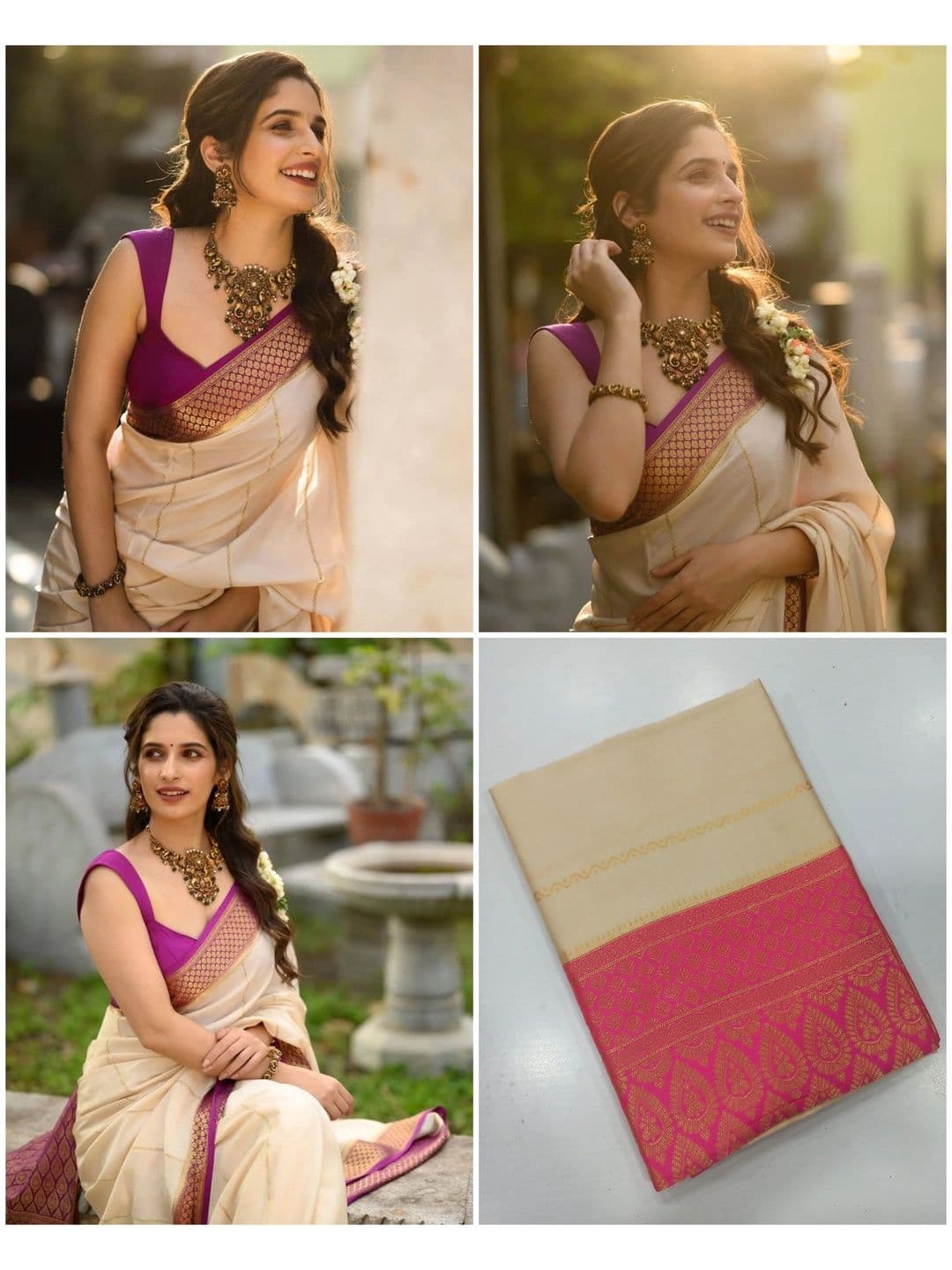 PAZVADI Woven Design Zari Silk Blend Designer Kanjeevaram Saree thumbnail 6