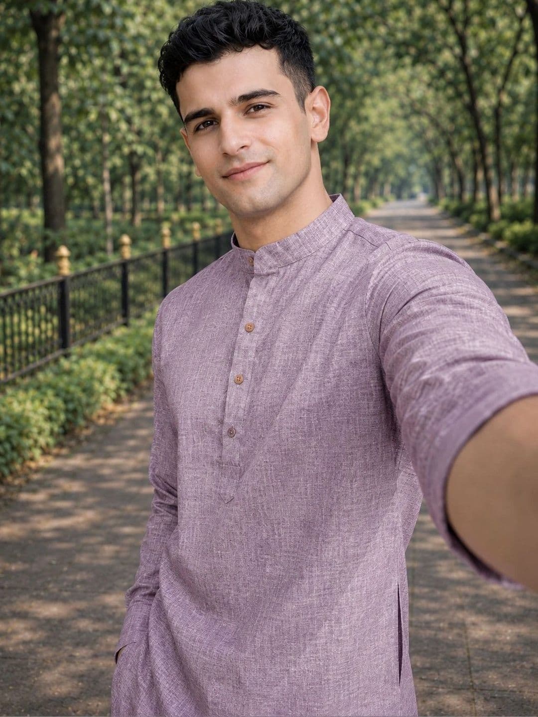 Anouk Men Cotton Linen Kurta thumbnail 5
