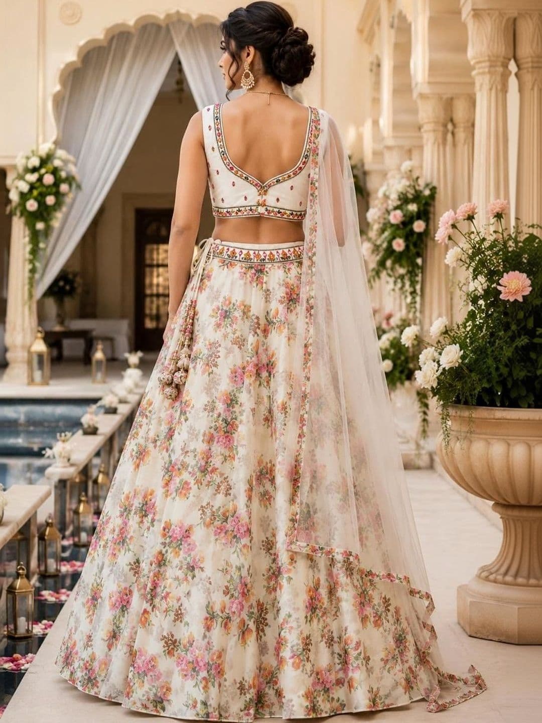 Indi Kal Embroidered Sequinned Ready to Wear Lehenga & Blouse With Dupatta thumbnail 6