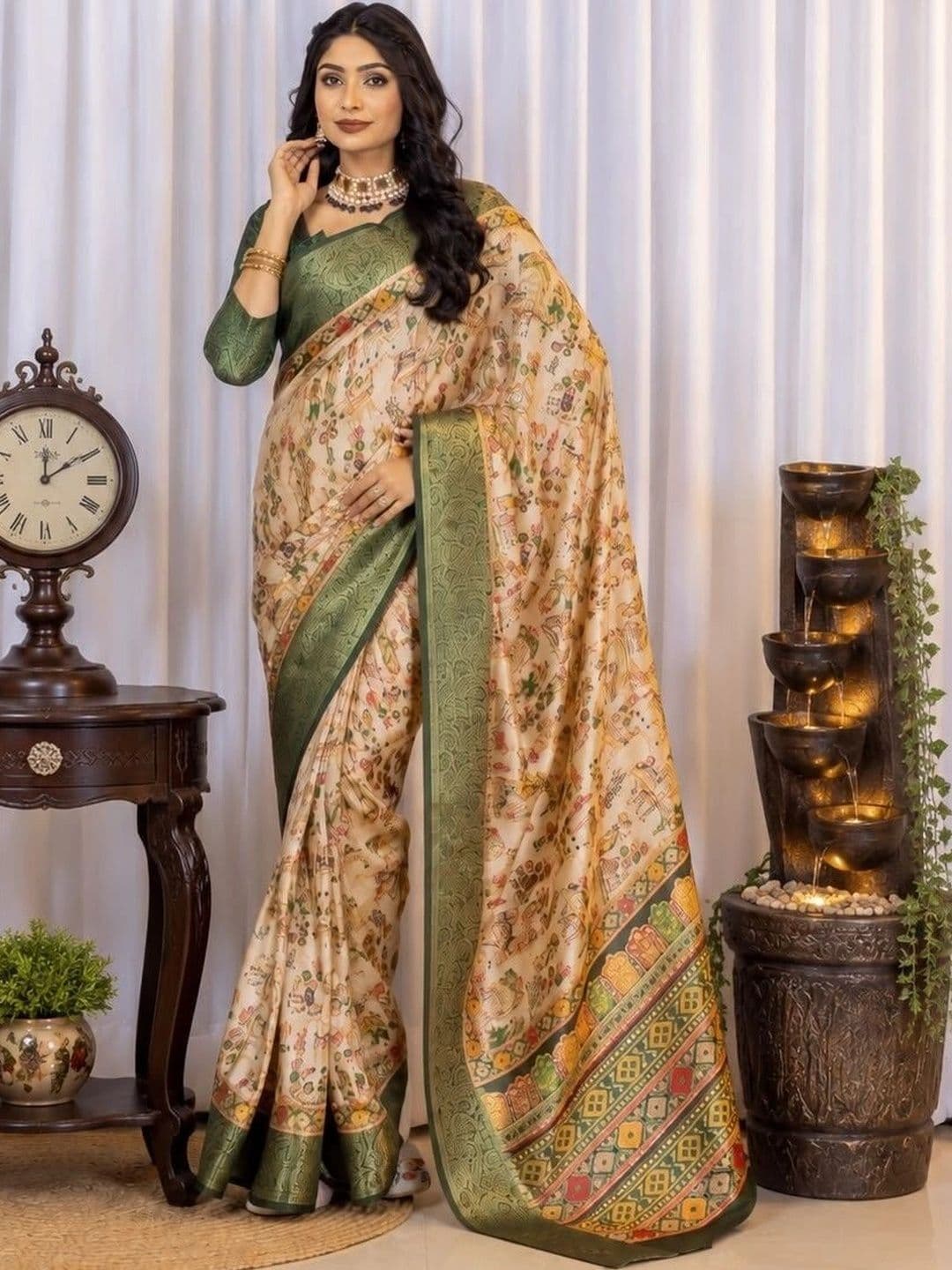 Sampada india Floral Silk Blend Saree - view 1