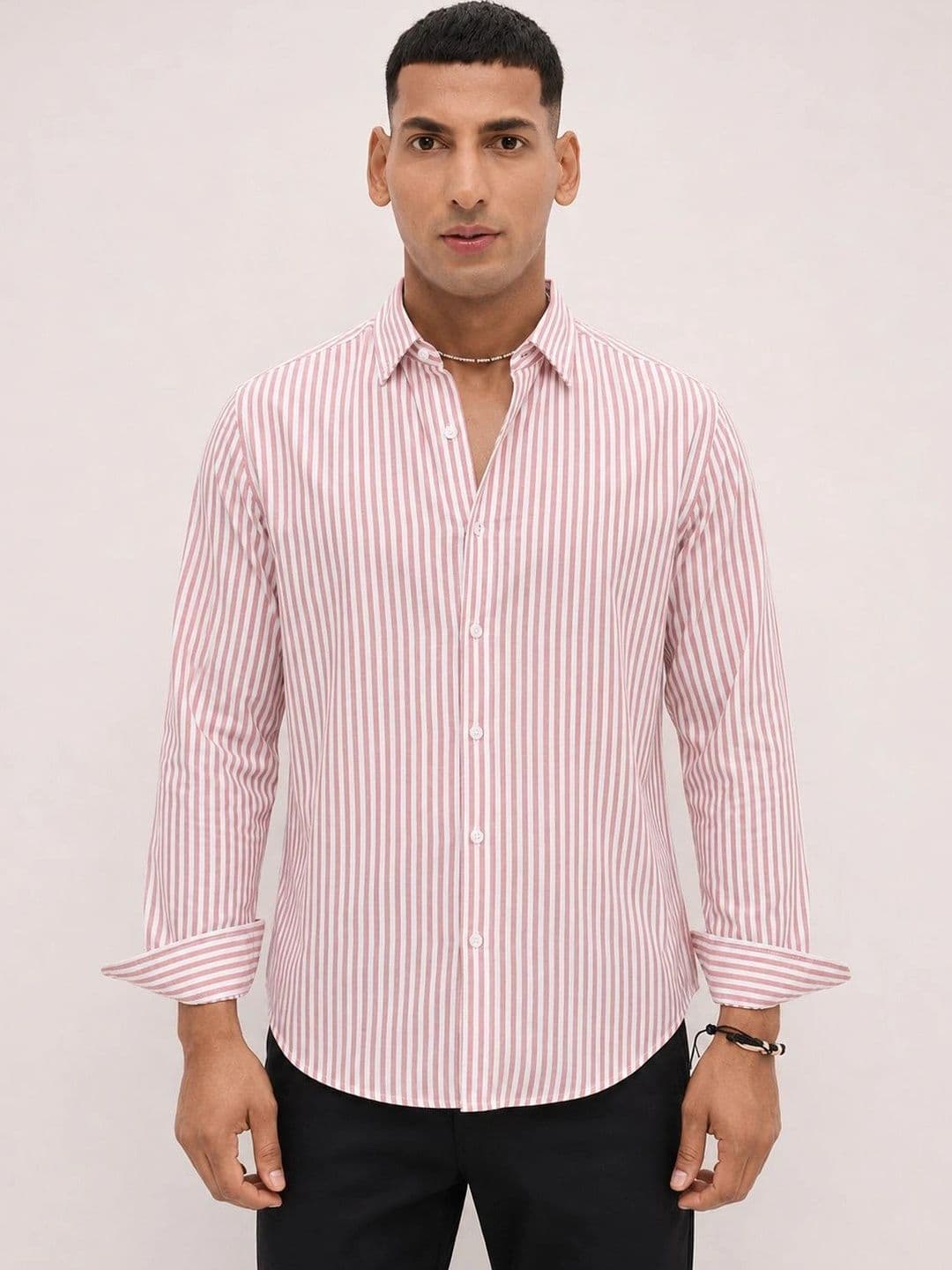 R.Code by The Roadster Life Co. Men Standard Striped Casual Shirt thumbnail 3