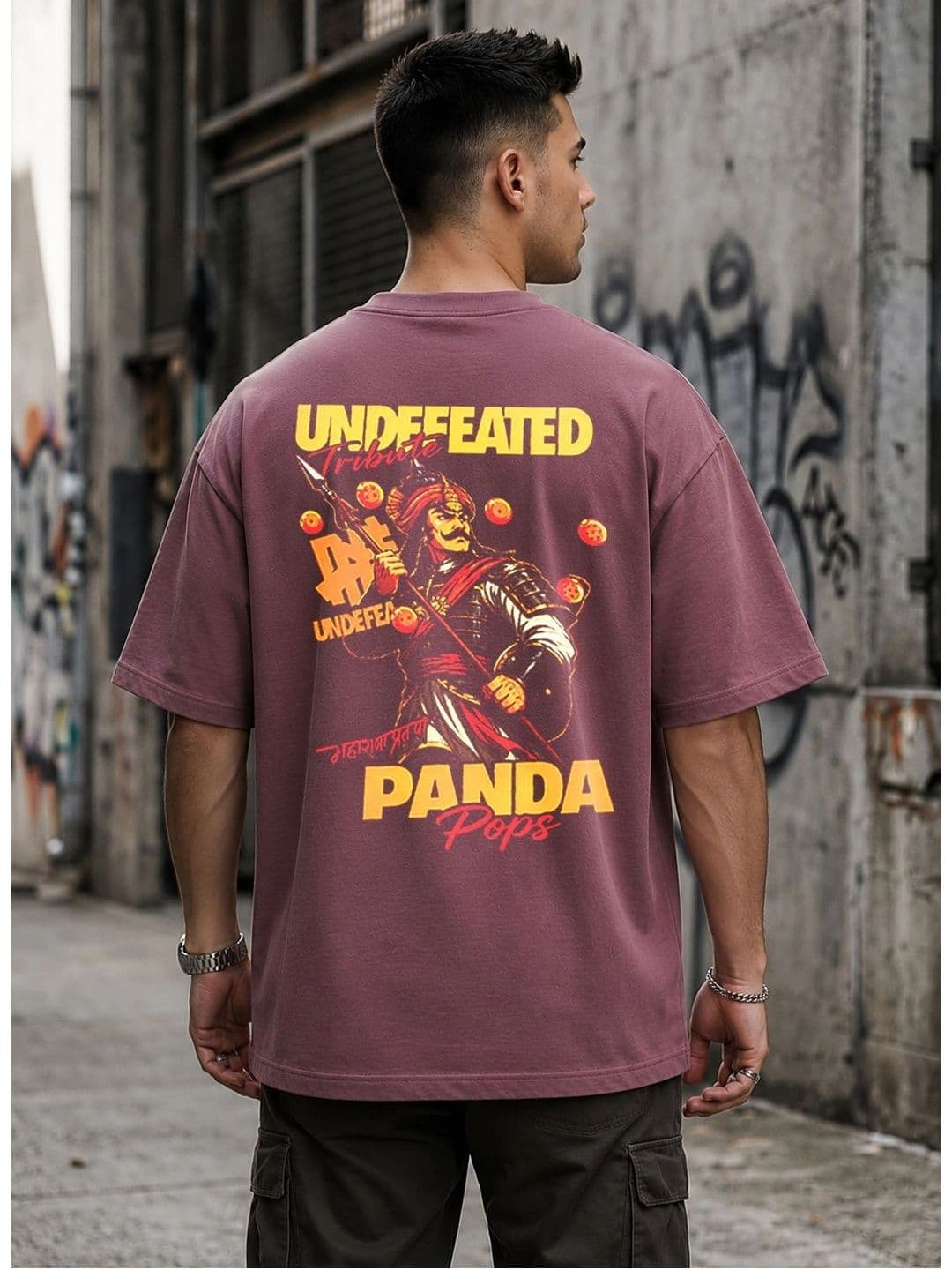 PANDA POPS Men Typography Printed Drop-Shoulder Sleeves T-shirt thumbnail 3
