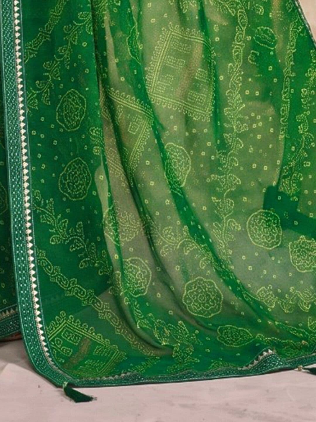 SAARA Bandhani Pure Georgette Saree thumbnail 6