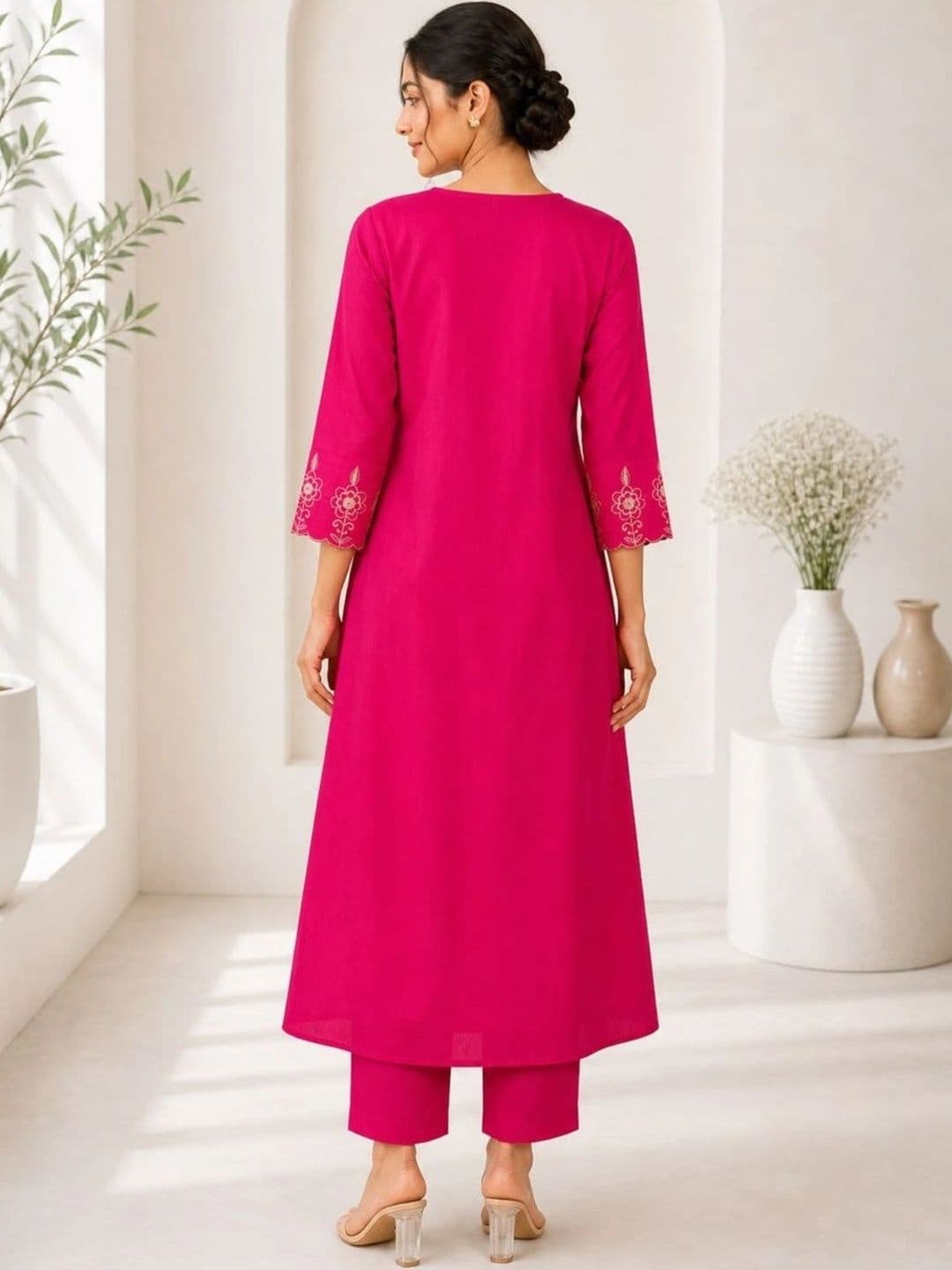 Aumira Women Ethnic Motifs Embroidered Empire Thread Work Kurta with Trousers & With Dupatta thumbnail 5