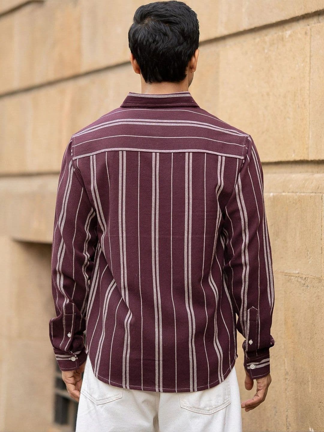 Powerlook Men Striped Spread Collar Cotton Casual Shirt thumbnail 3