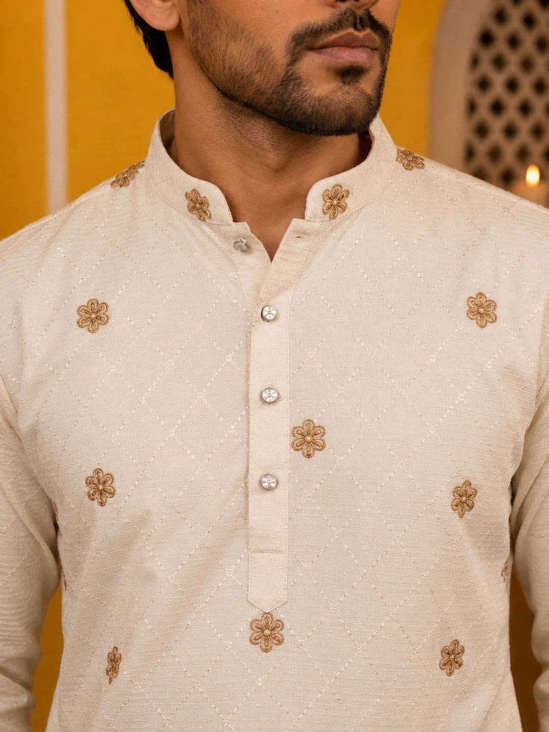 Jompers Men Embroidered Thread Work Kurta thumbnail 3