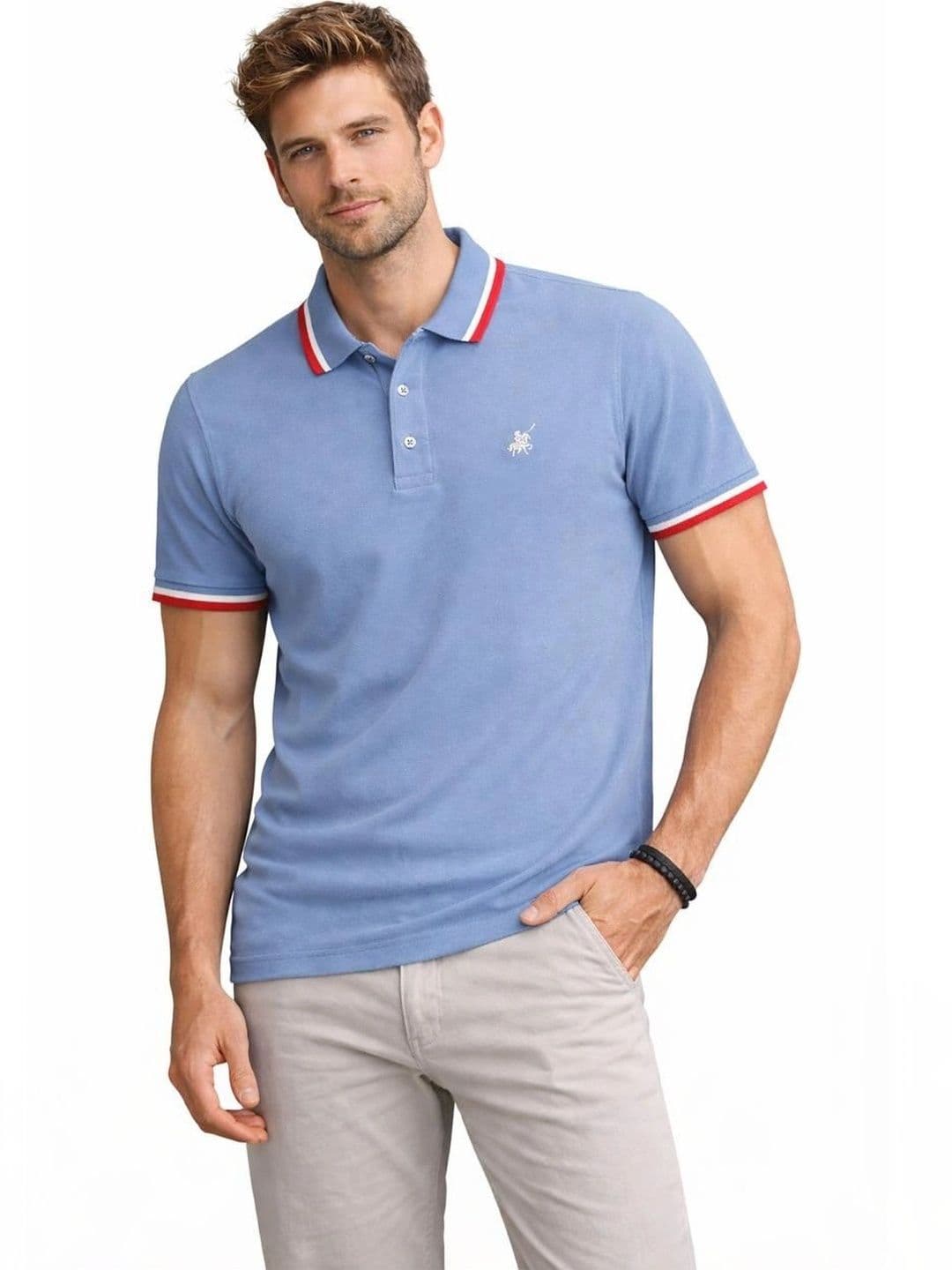 Here & Now X Raves Men Brand Logo Polo Collar T-shirt - view 1
