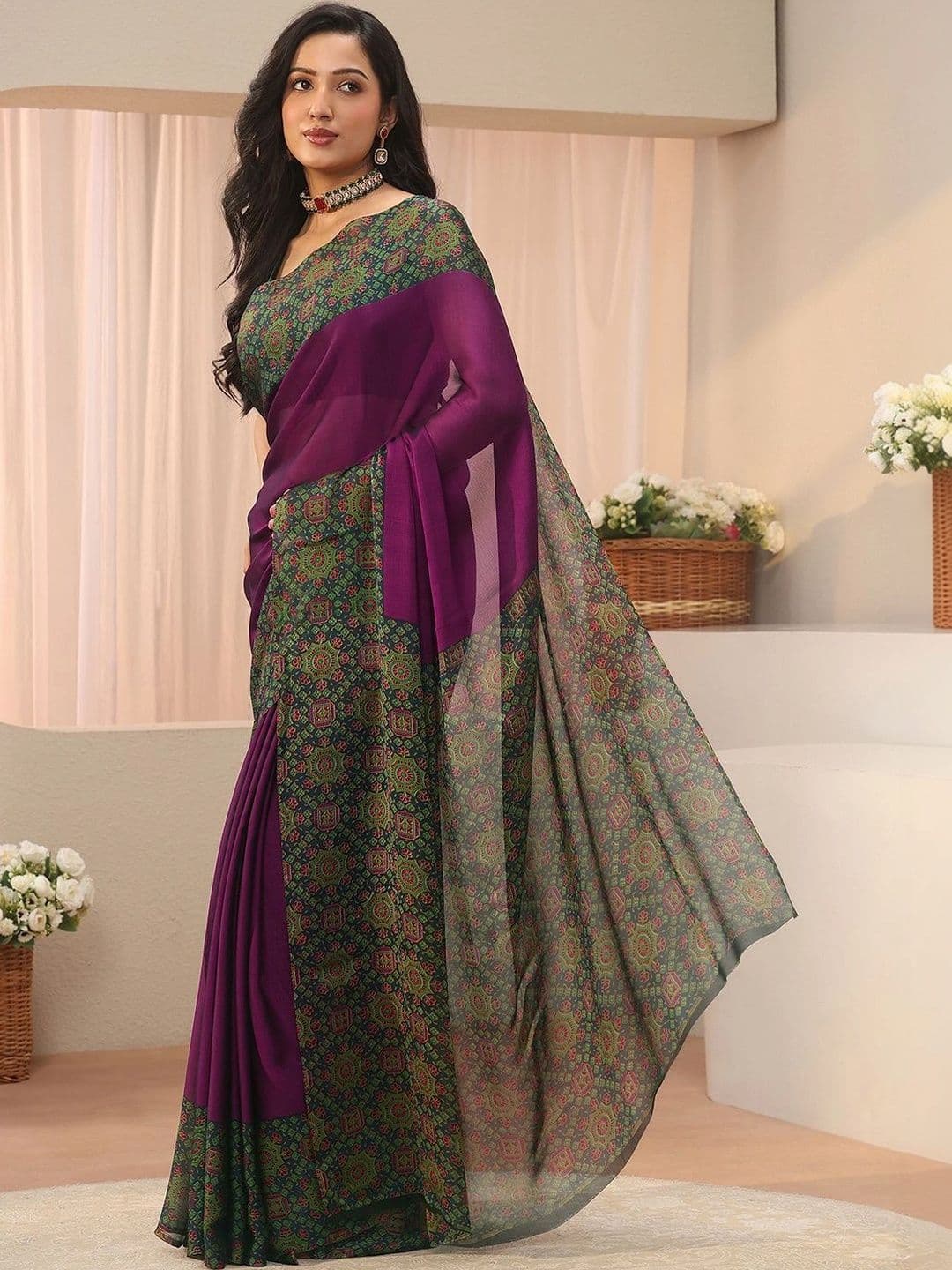 Libas Ethnic Motifs Fusion Saree thumbnail 7