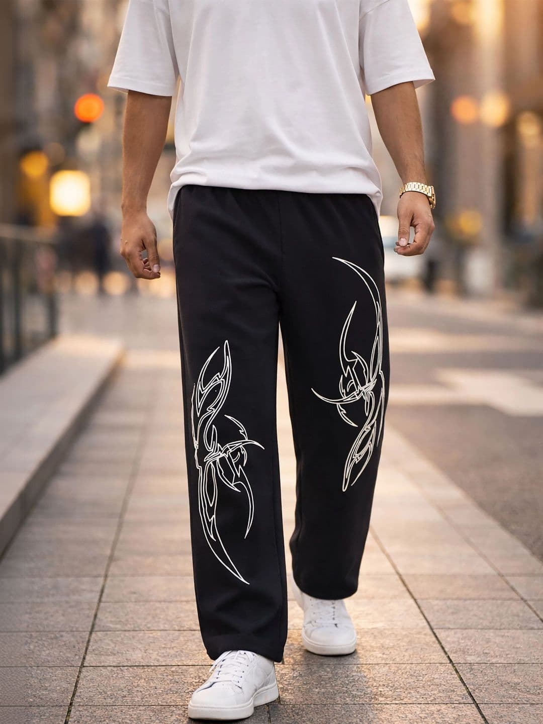 HERE&NOW Men Regular Fit Abstract Track Pants - view 1