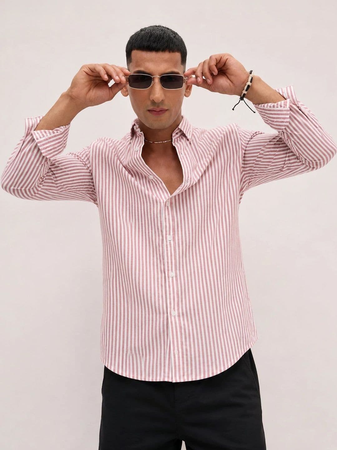 R.Code by The Roadster Life Co. Men Standard Striped Casual Shirt thumbnail 5