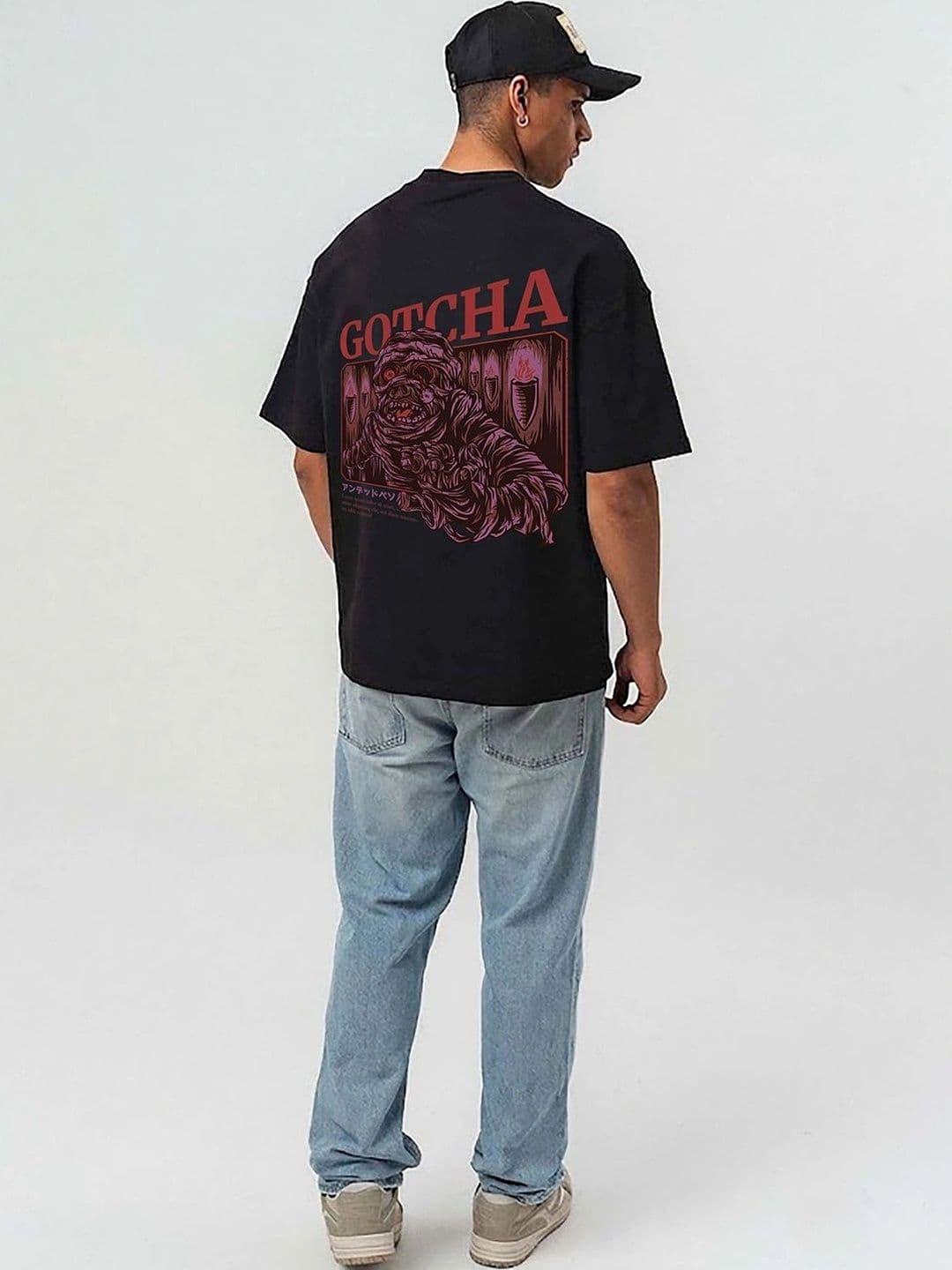 Mast & Harbour Men Printed Drop-Shoulder Sleeves T-shirt thumbnail 5
