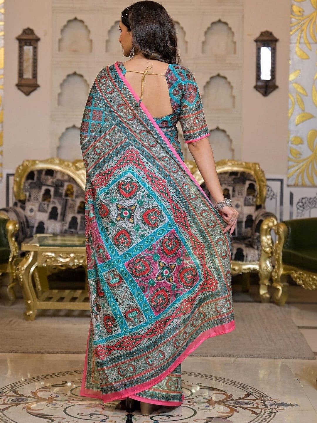 KALINI Woven Design Pure Georgette Saree thumbnail 7