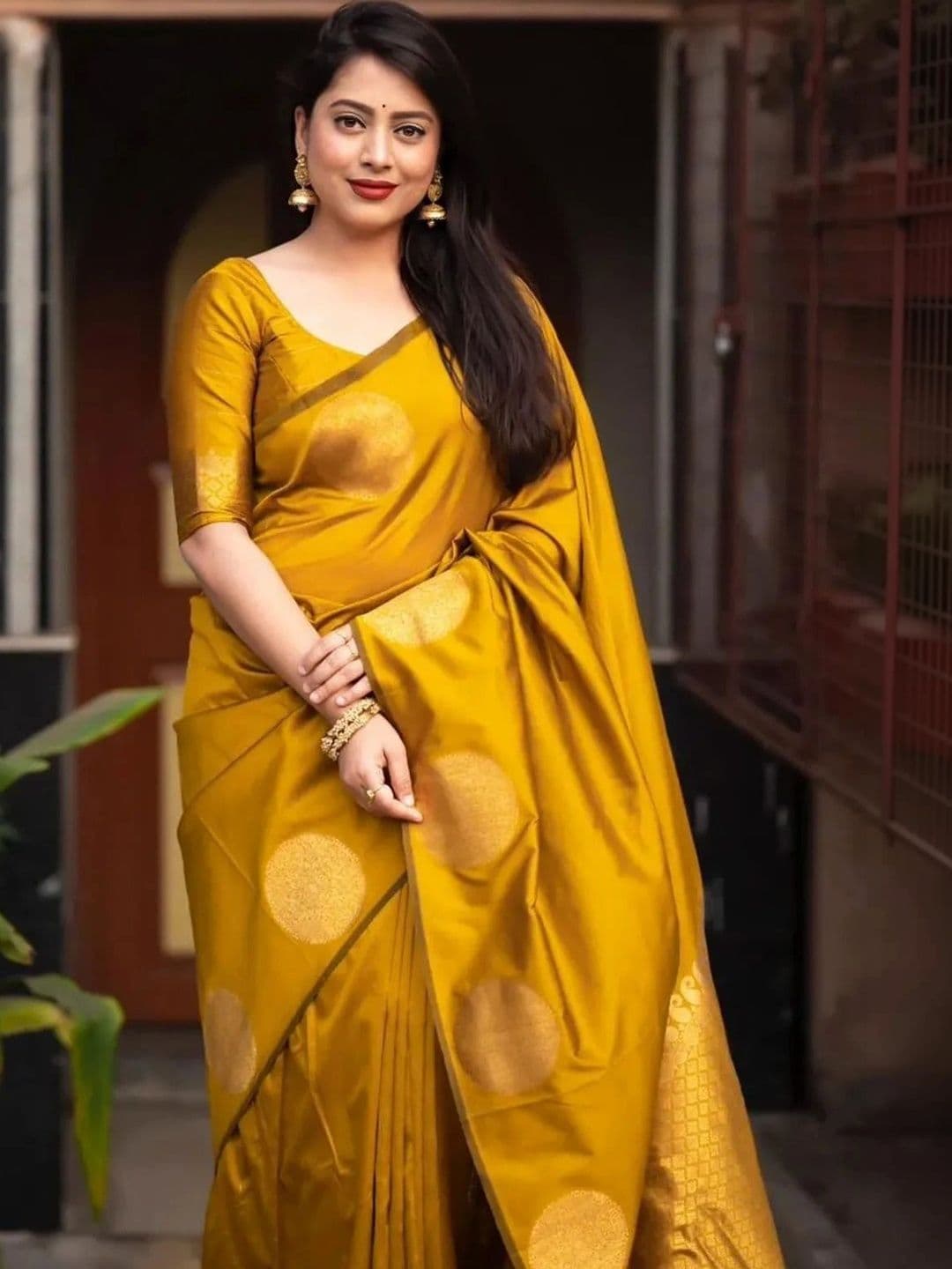 VYOM CREATION Woven Design Zari Art Silk Banarasi Saree - view 1