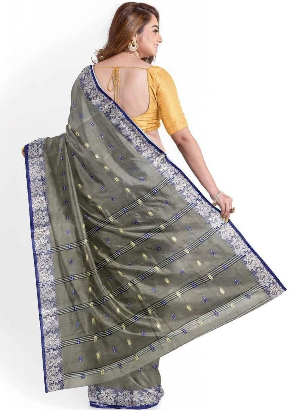 TANTSHREE Woven Design Zari Pure Cotton Saree thumbnail 5