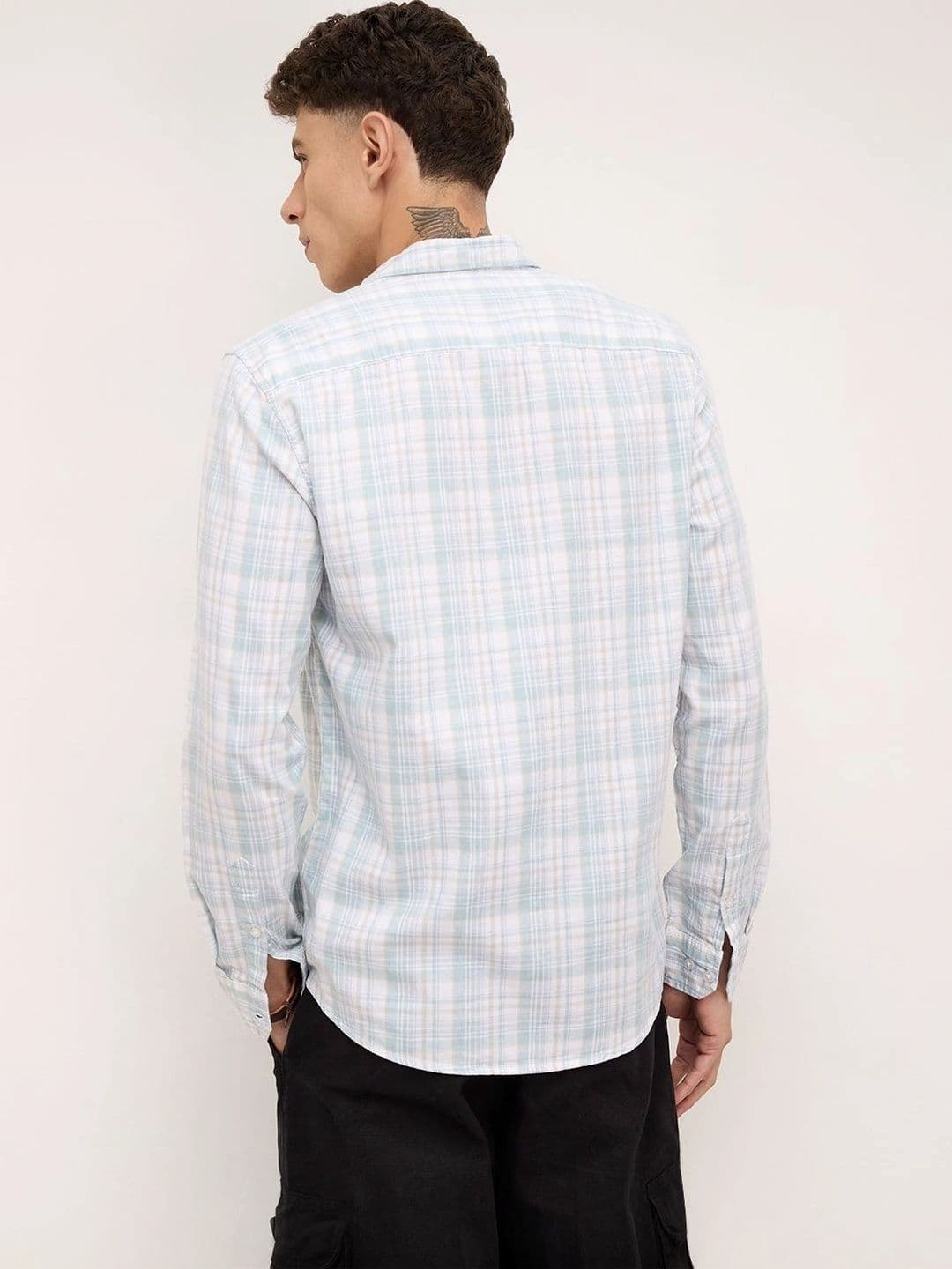 VASTRADO Men Classic Slim Fit Checked Casual Shirt thumbnail 7