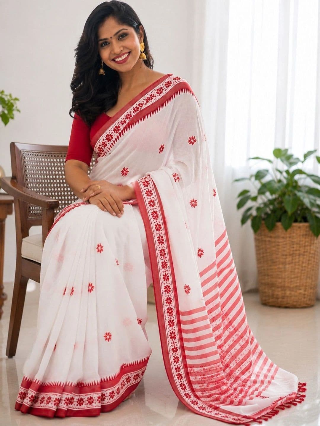 TANTSHREE Pure Cotton Saree thumbnail 2