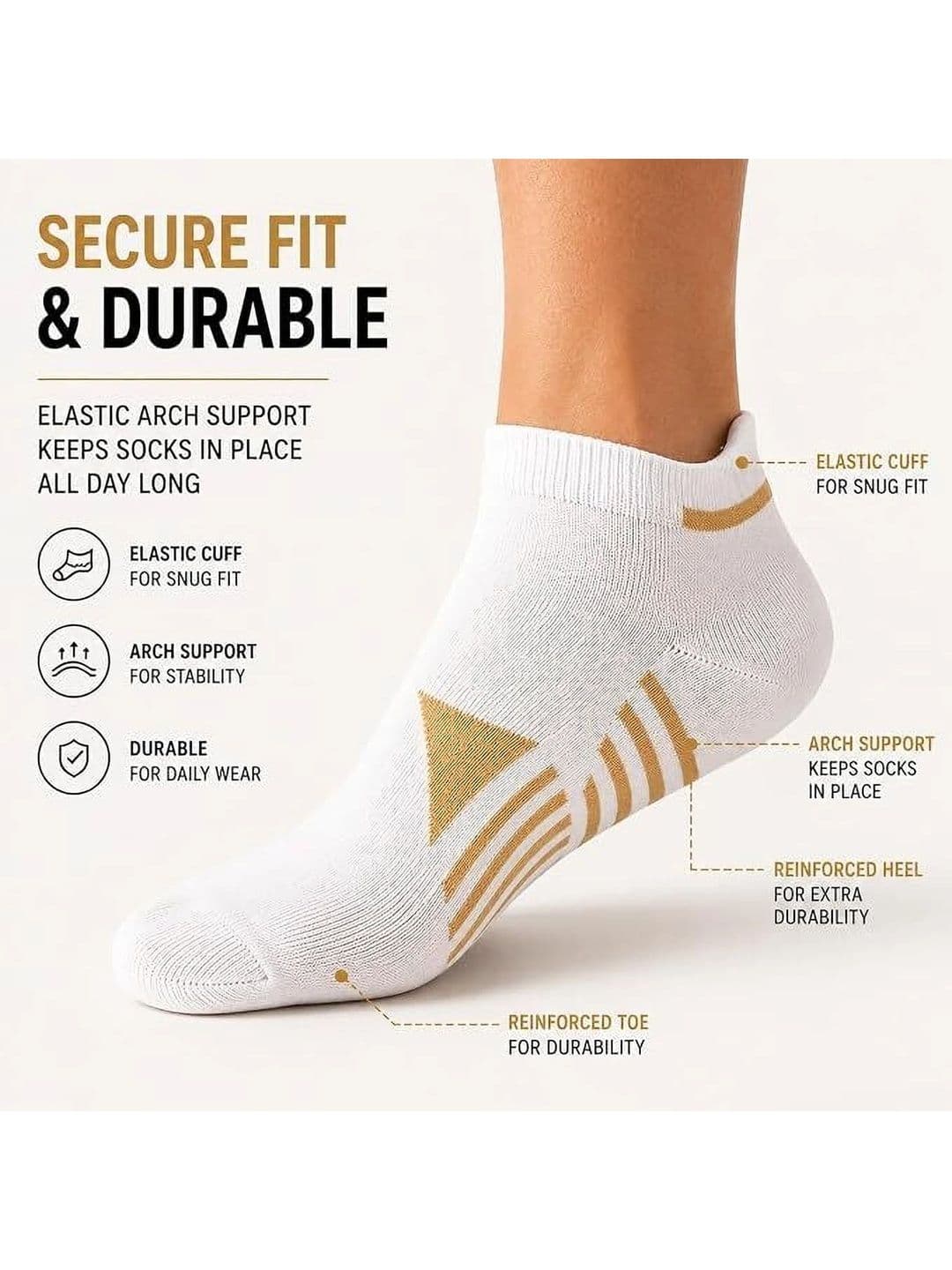 REDCARP Men Pack of 5 Cotton Patterned Ankle Length Socks thumbnail 4