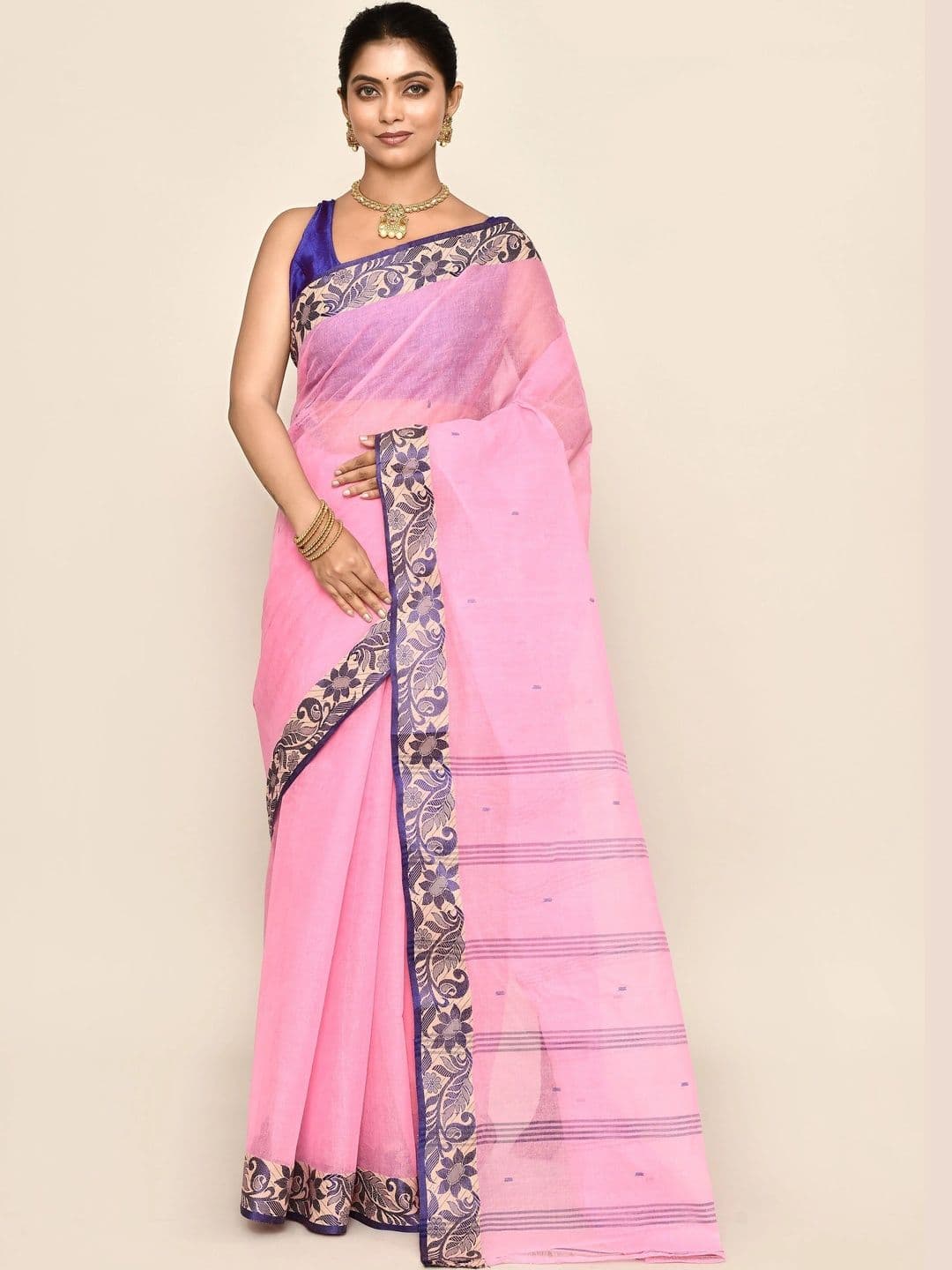 TANTSHREE Floral Pure Cotton Saree - view 1