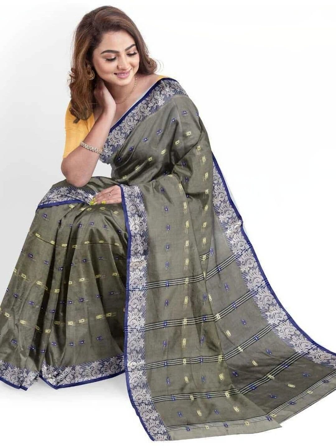 TANTSHREE Woven Design Zari Pure Cotton Saree thumbnail 2