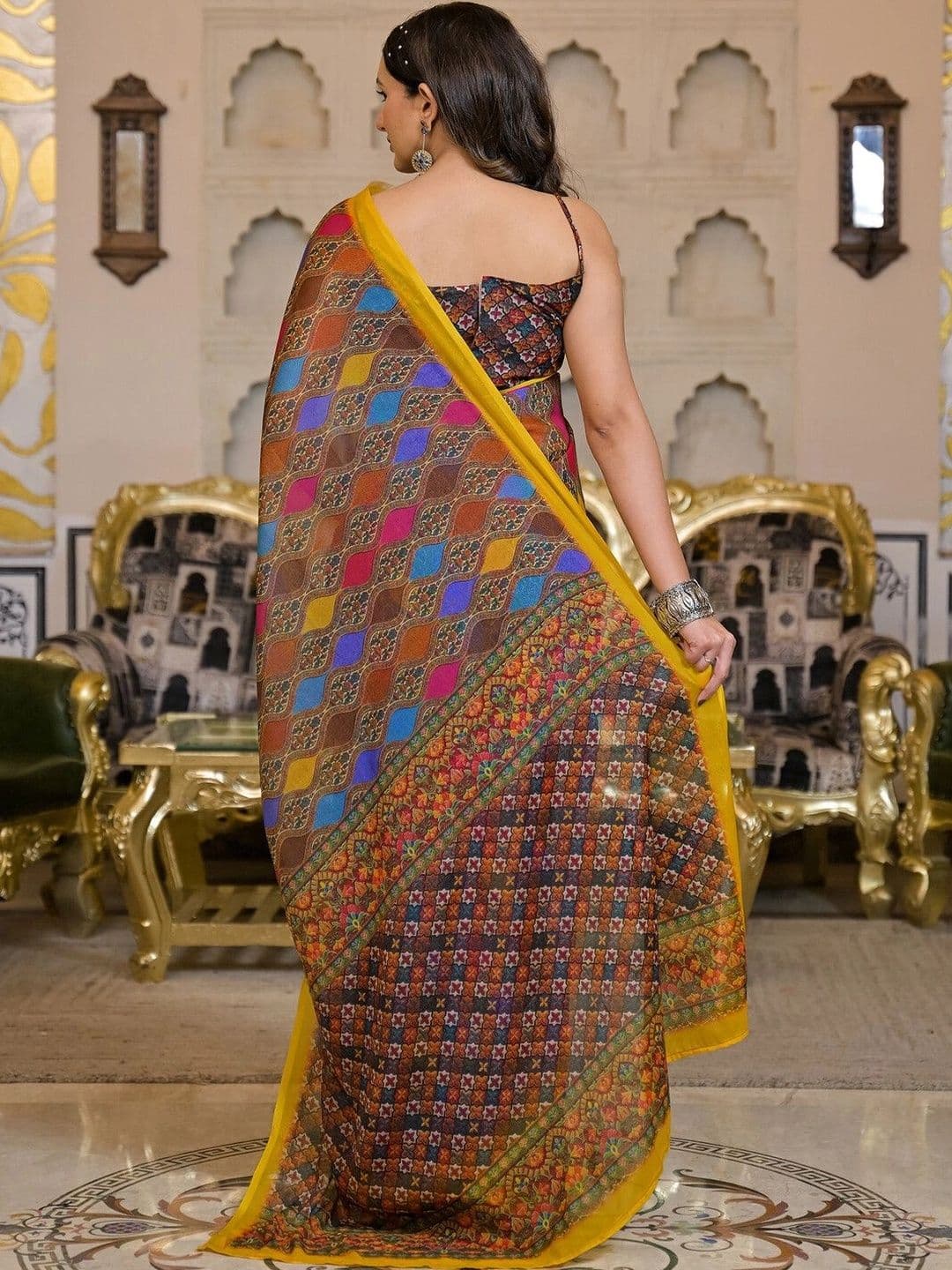 KALINI Woven Design Pure Georgette Saree thumbnail 5