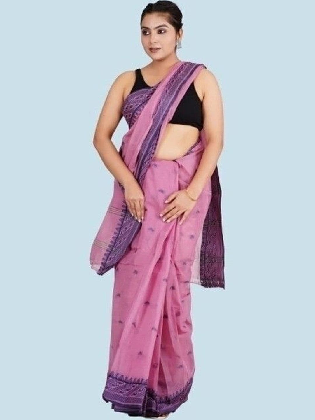 TANTSHREE Embroidered Pure Cotton Saree thumbnail 3