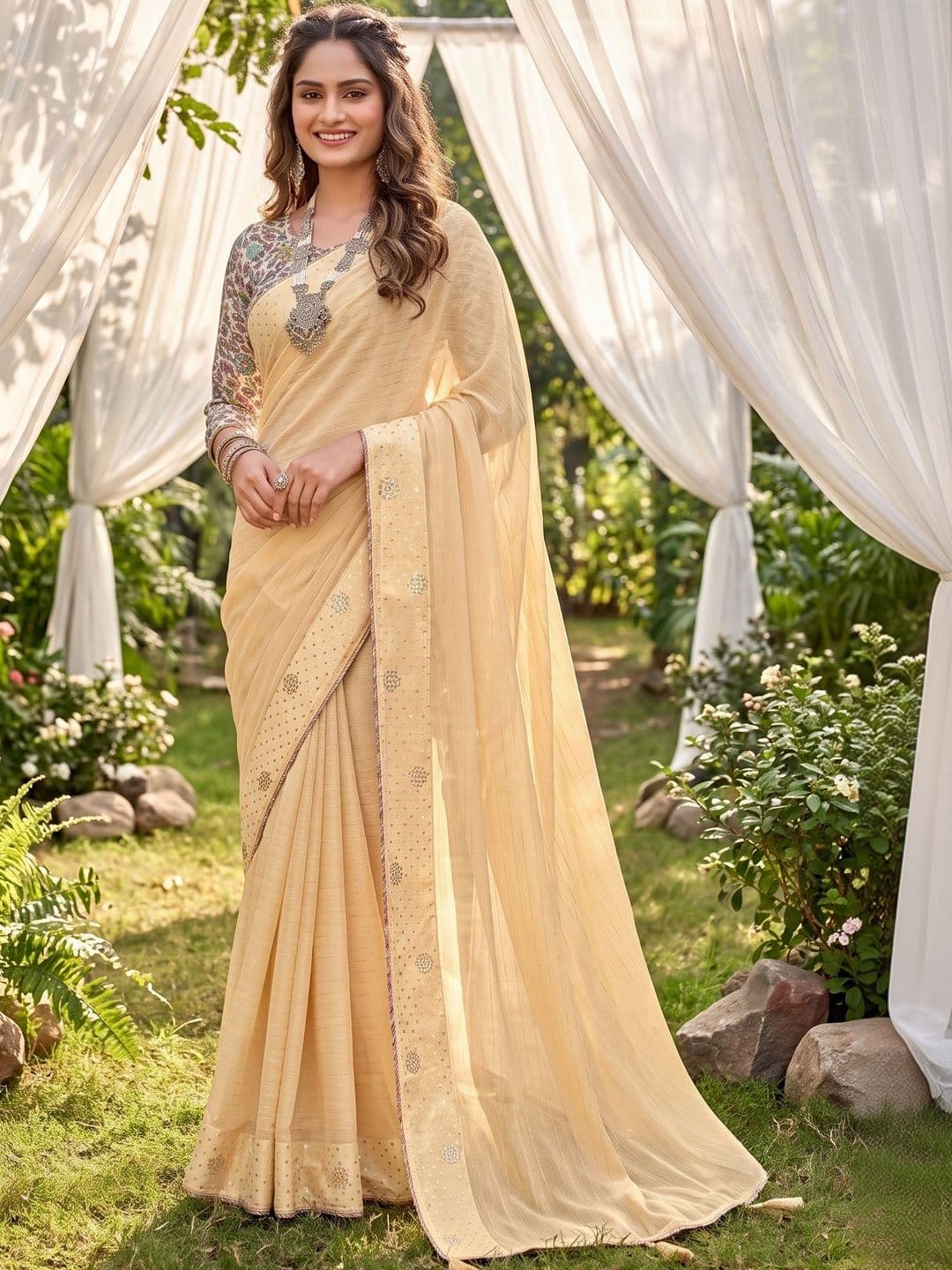 100 Dreams Embellished Beads and Stones Designer Saree - view 1