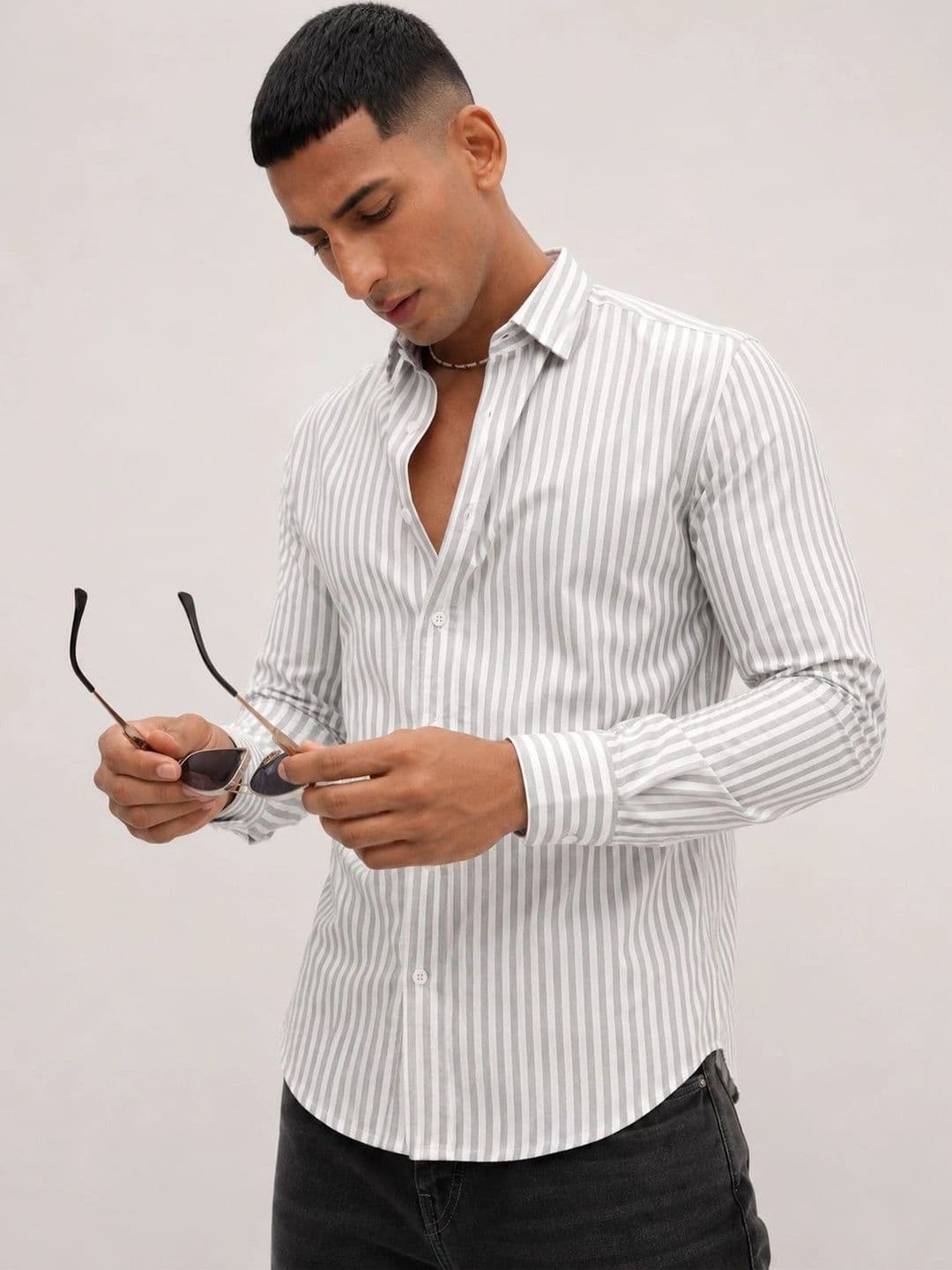 R.Code by The Roadster Life Co. Men Standard Striped Casual Shirt - view 1