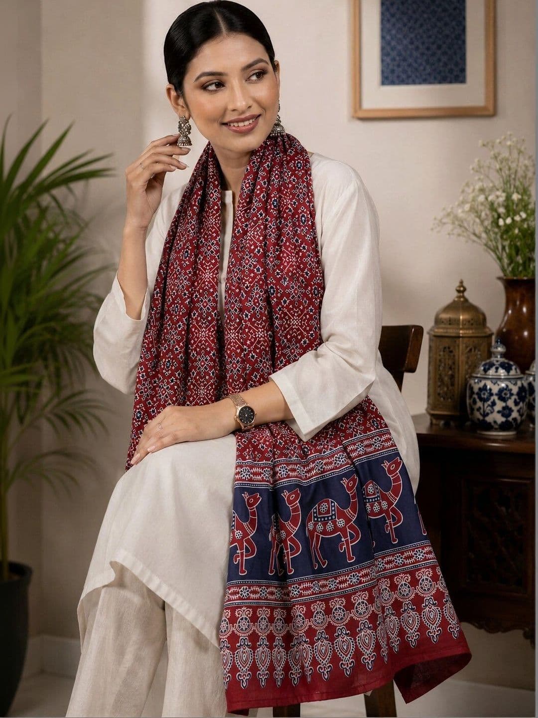 SONARIKA CREATION Ethnic Motifs Printed Block Print Dupatta thumbnail 3