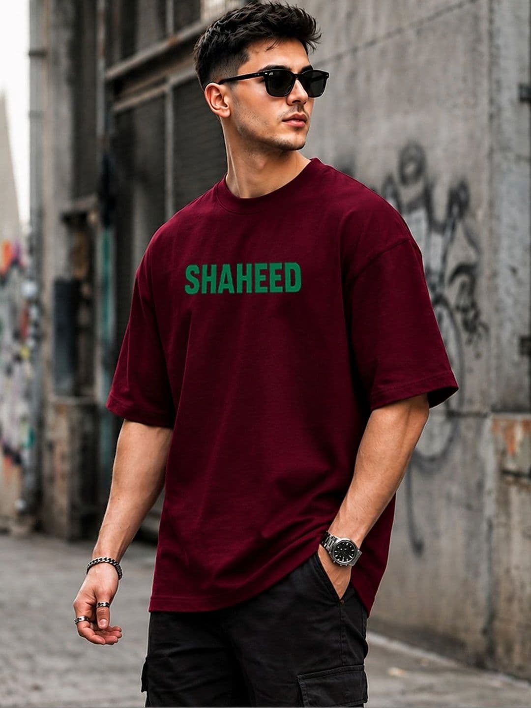 PANDA POPS Men Typography Printed Drop-Shoulder Sleeves T-shirt thumbnail 3
