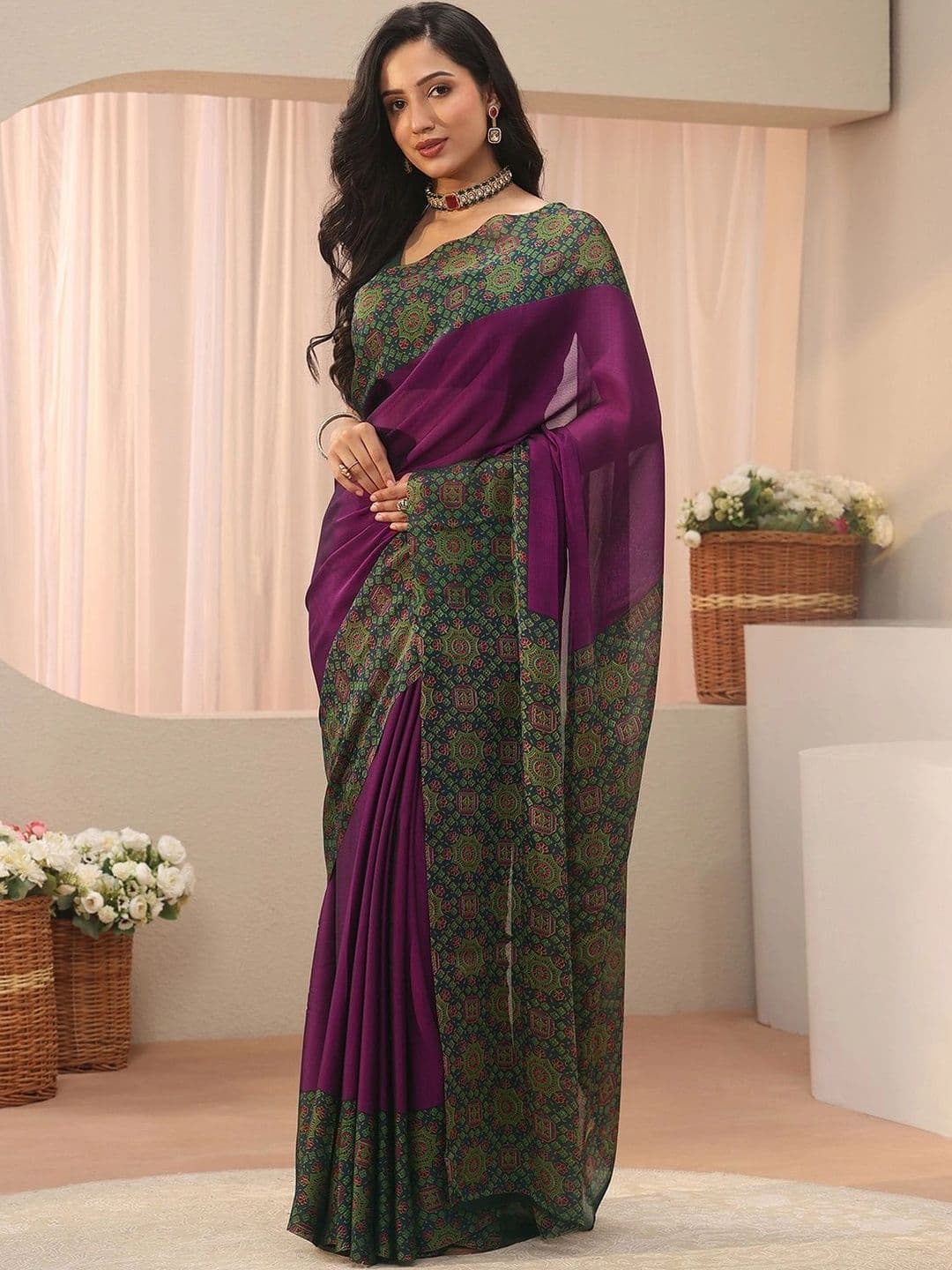 Libas Ethnic Motifs Fusion Saree thumbnail 5