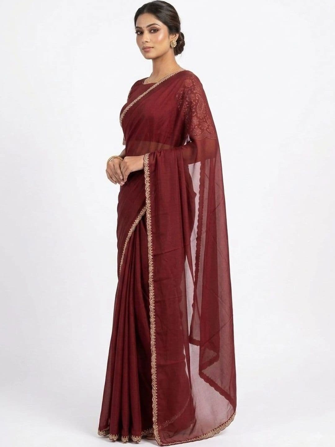 DEVI FASHIONS LLP Poly Crepe Saree thumbnail 3