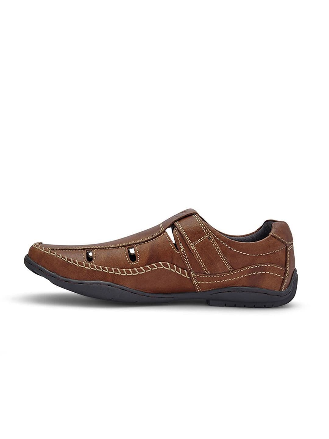 Buckaroo Men Tan Genuine Leather Comfort Sandals thumbnail 2