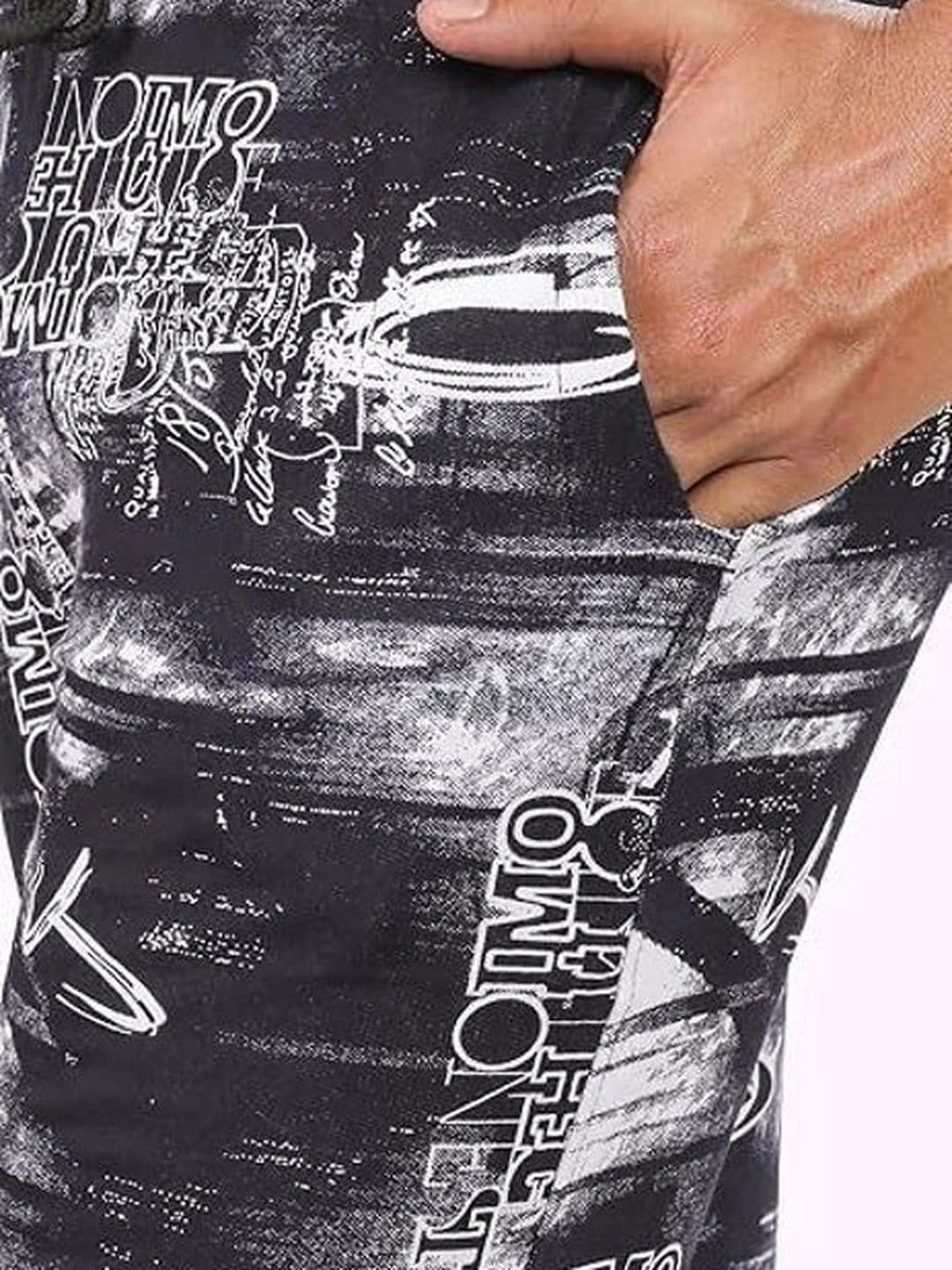 24 Street Men Jogger Mid-Rise Printed Jeans thumbnail 4